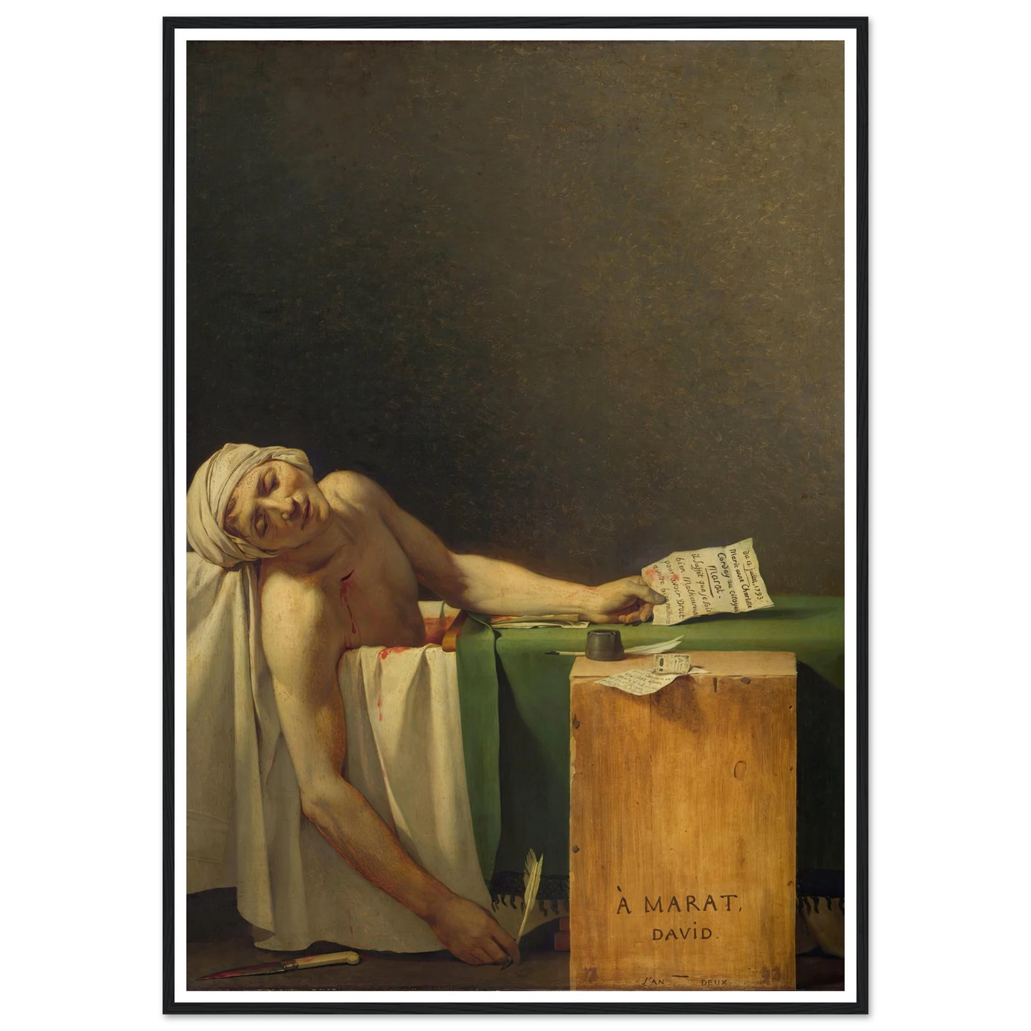 Marat Assassinated (1793) Art Print | Jacques Louis David-Quipham Collections