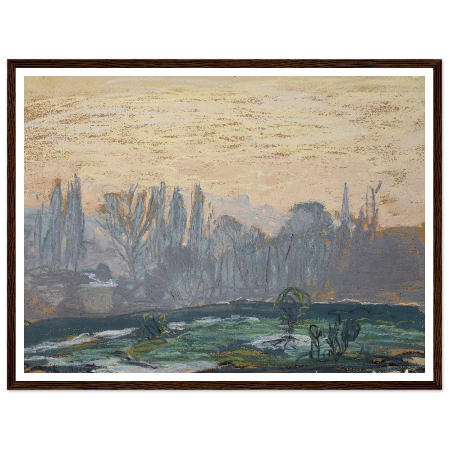 Winter Landscape with Evening Sky (ca. 1870 – 1880) Art Print | Claude Monet-Quipham Collections