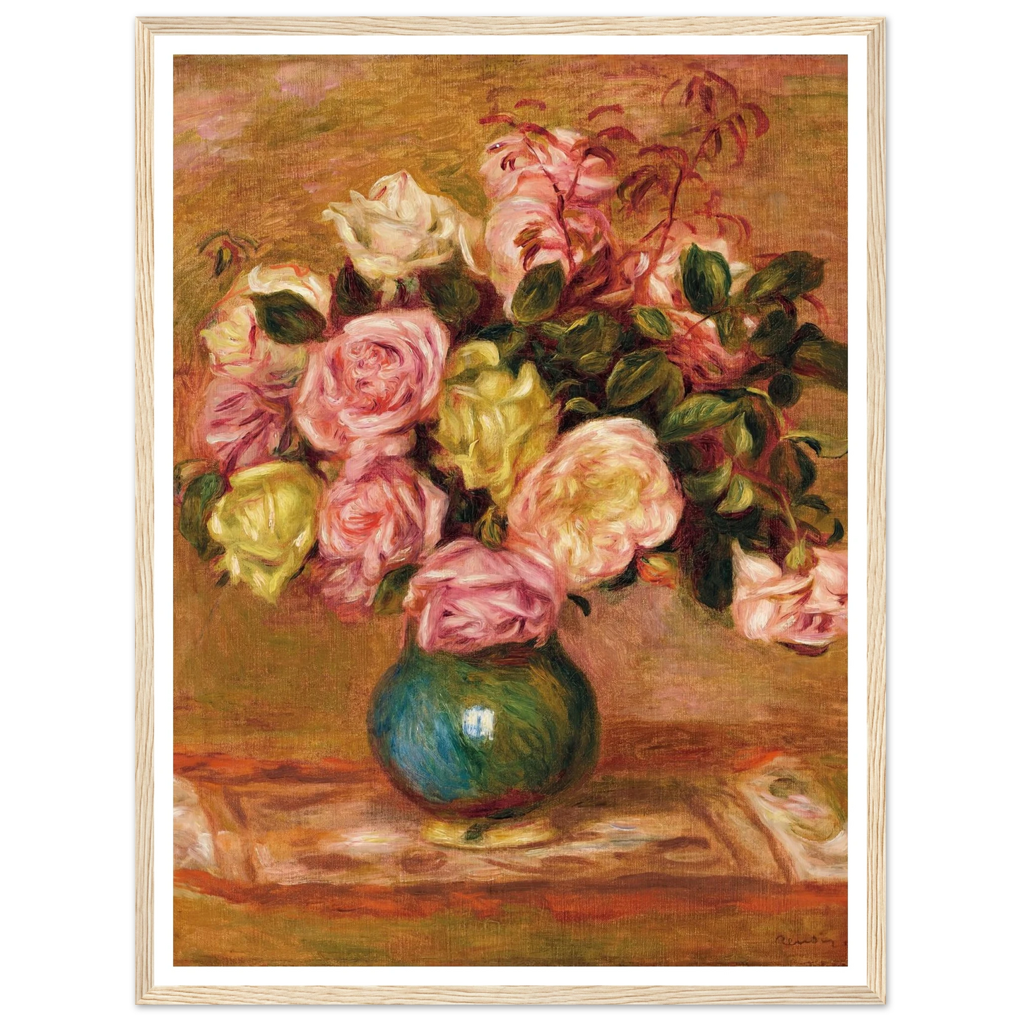 Bouquet de roses dans un vase (1906) Art Print | Pierre Auguste Renoir-Quipham Collections
