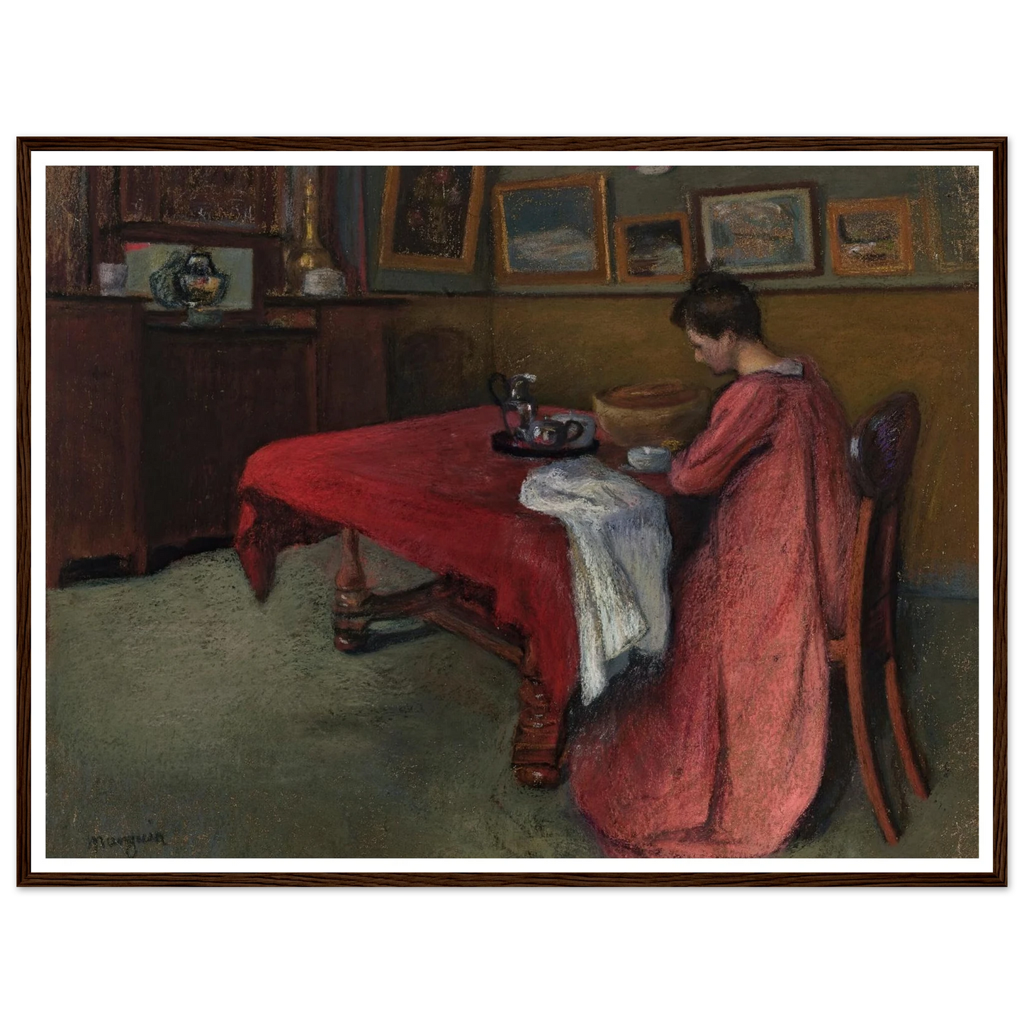 La robe de chambre rouge (1902) Art Print | Henri Manguin-Quipham Collections