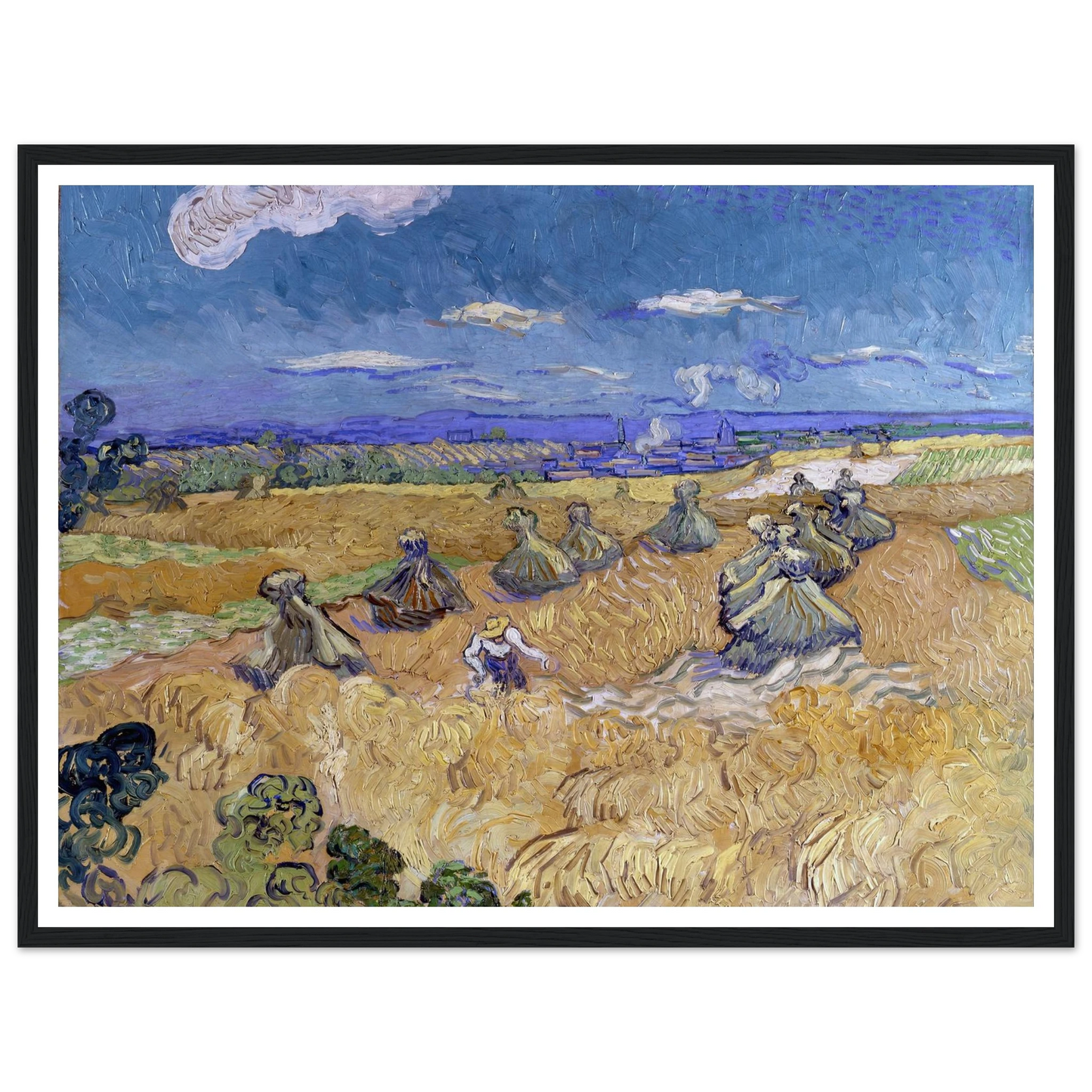 Wheat Fields with Reaper, Auvers Art Print | Vincent van Gogh-Quipham Collections