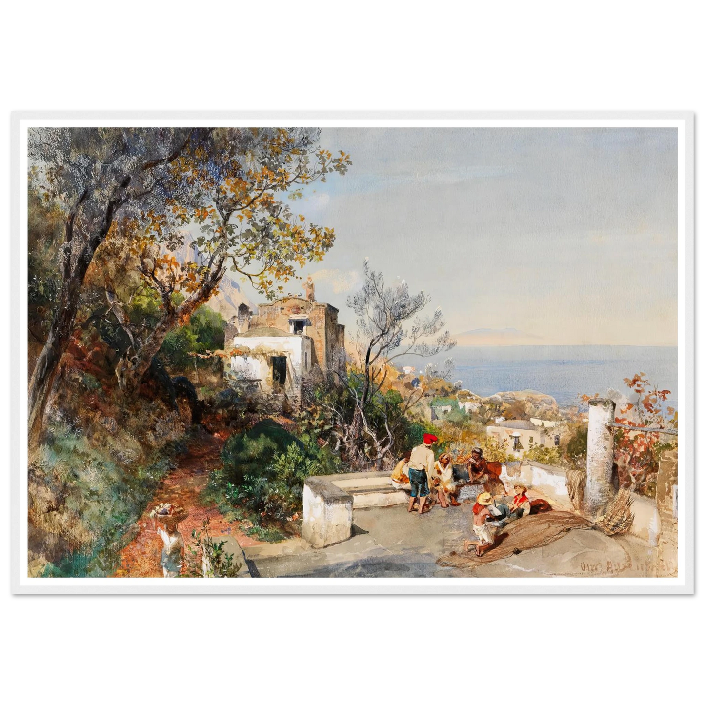 Blick über die Bucht von Neapel (ca.1880) Art Print | Oswald Achenbach-Quipham Collections
