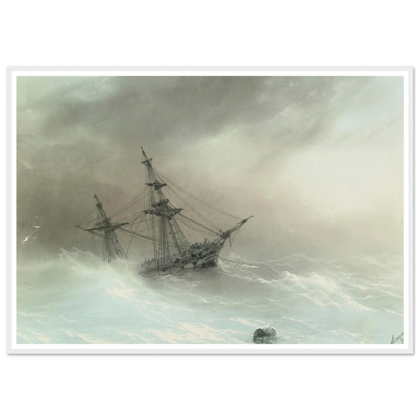 Ship In A Stormy Sea (1888) Art Print | Ivan Konstantinovich Aivazovsky-Quipham Collections