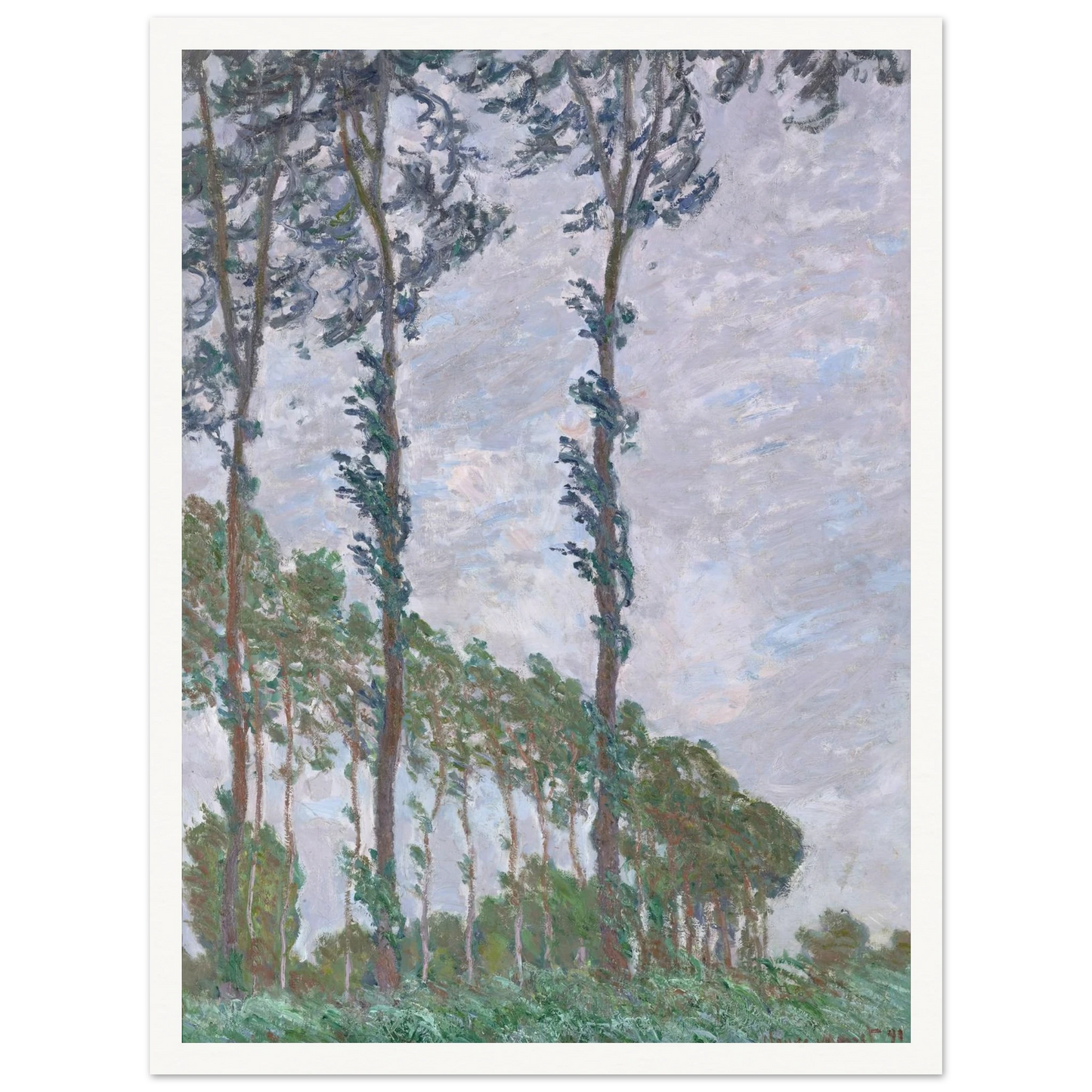 Wind Effect, Series of The Poplars (1891) Art Print | Claude Monet-Quipham Collections