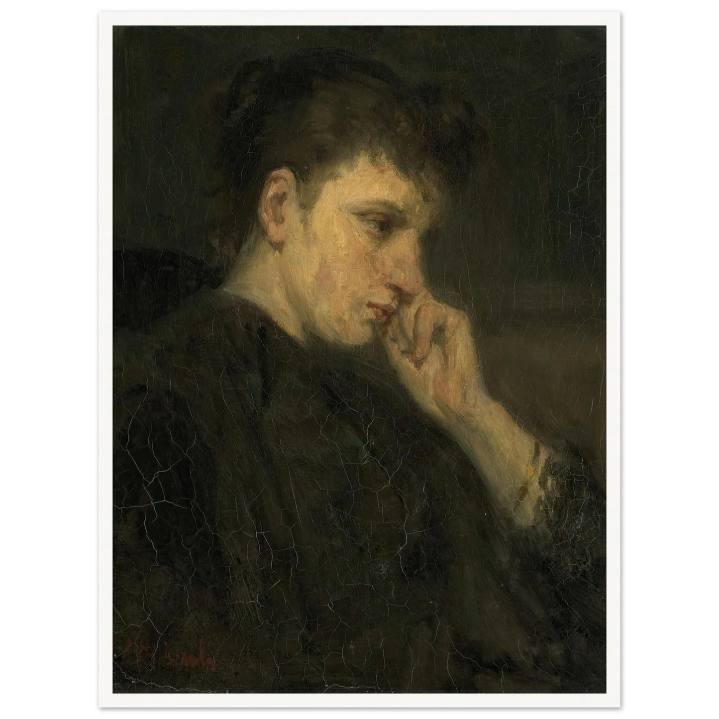 ‘Malancholy’ (1880 - 1899) Art Print | Jozef Israels-Quipham Collections
