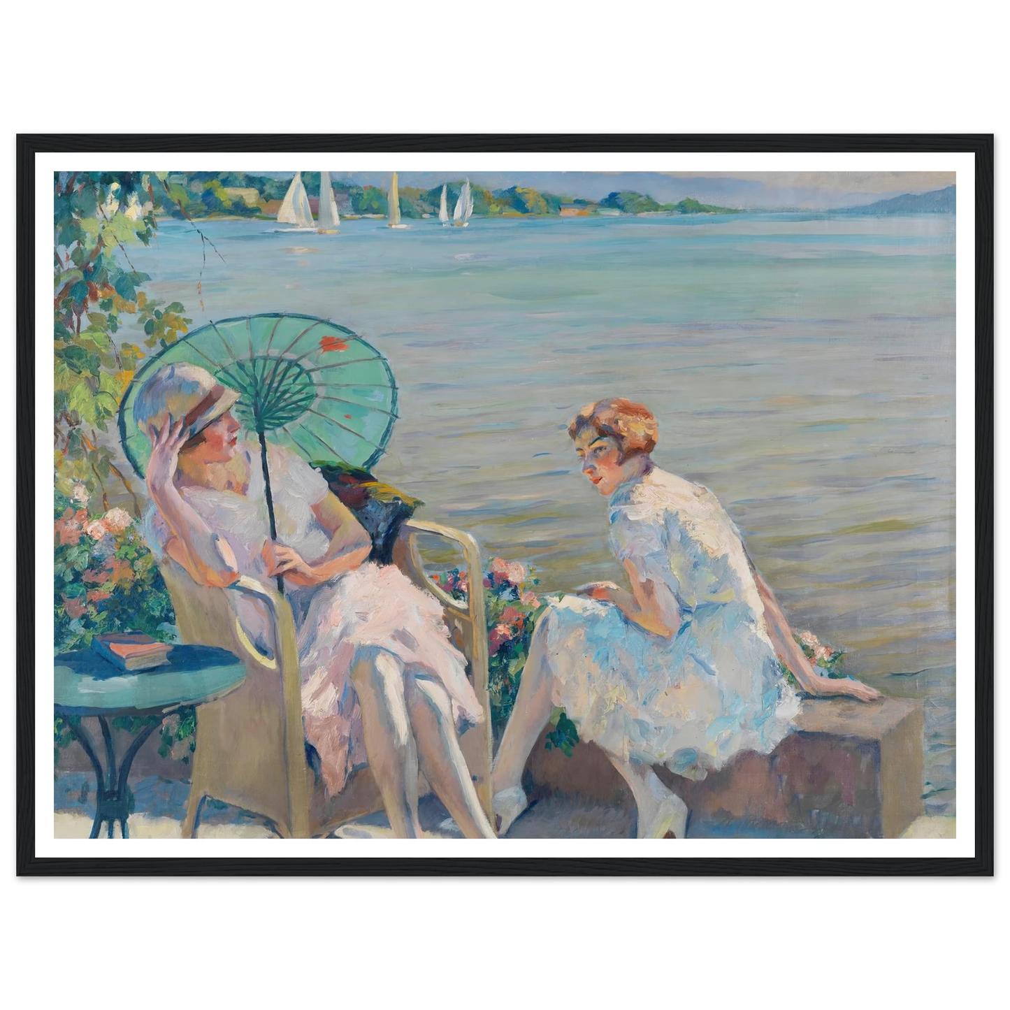 Summer afternoon at the lake (1920) Art Print | Edward Cucue-Quipham Collections
