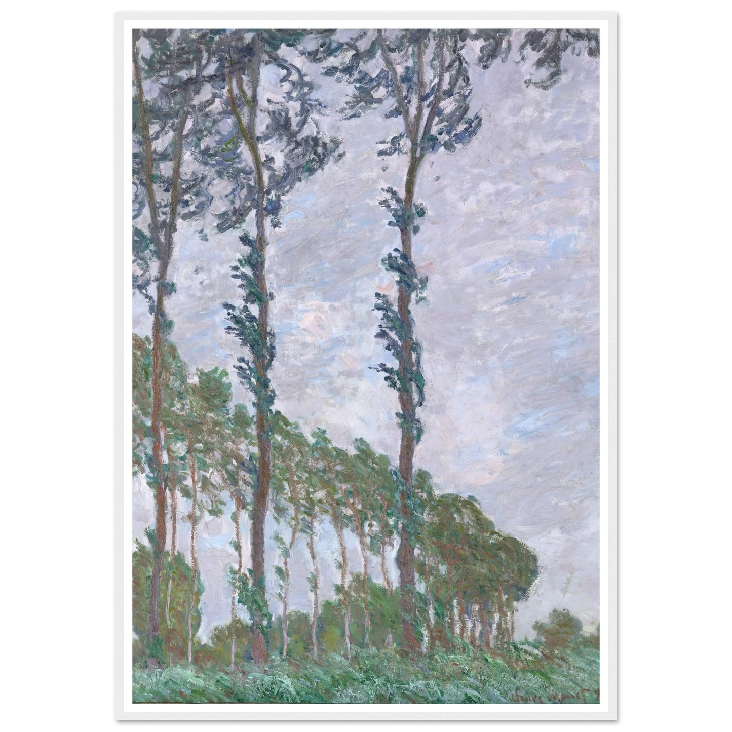 Wind Effect, Series of The Poplars (1891) Art Print | Claude Monet-Quipham Collections