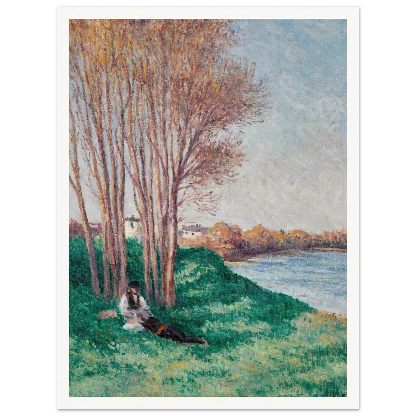 Le Repos sur les Bords de la Loire à Saint-Ay (circa 1910-12) Art Print | Maximilien Luce-Quipham Collections