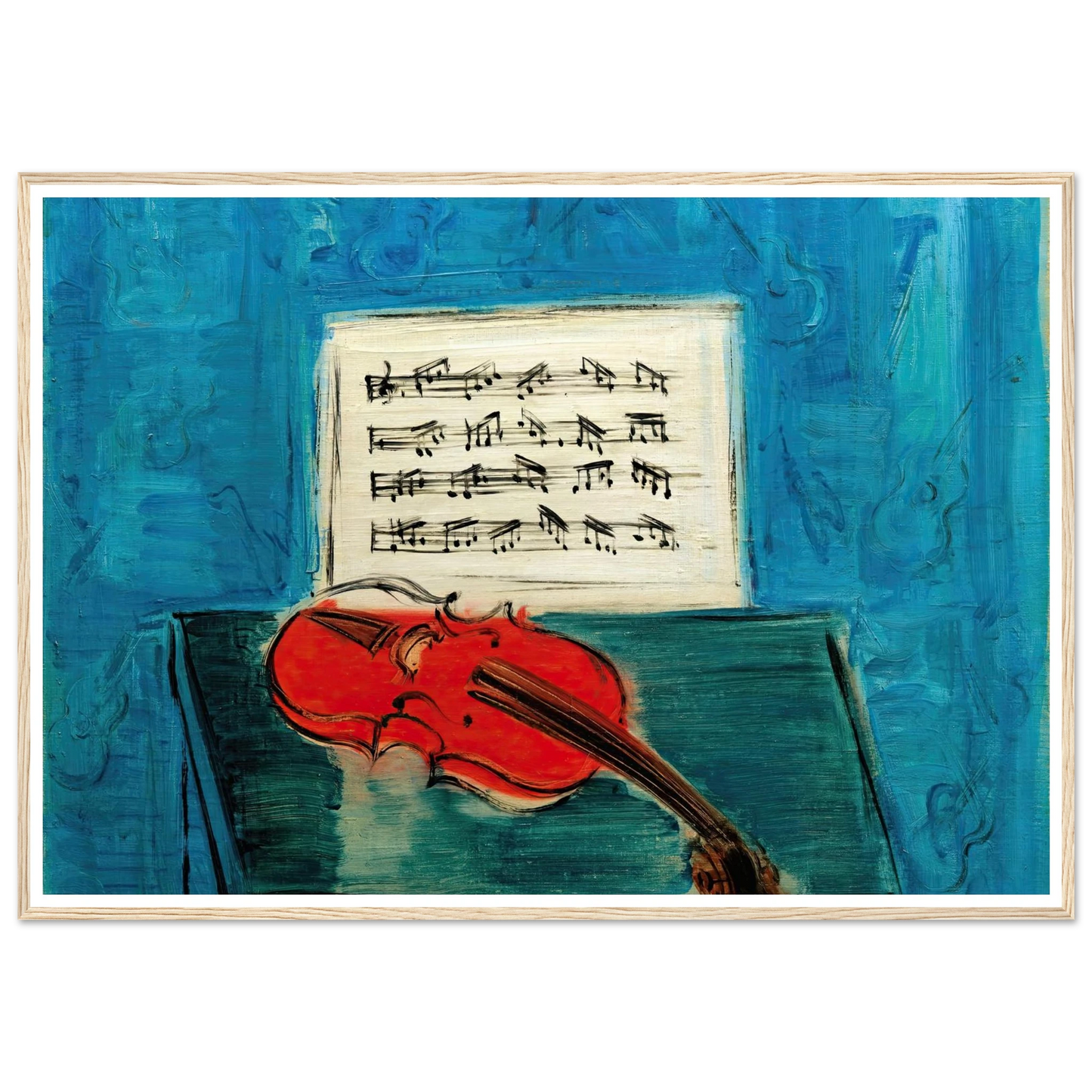 Violon rouge sur fond bleu (1946) Art Print | Raoul Dufy-Quipham Collections