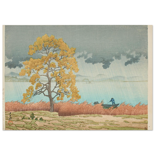 Chihan no ame (Matsue) (Lakeside Shower, Matsue) (1932) Art Print | Kawase Hasui-Quipham Collections