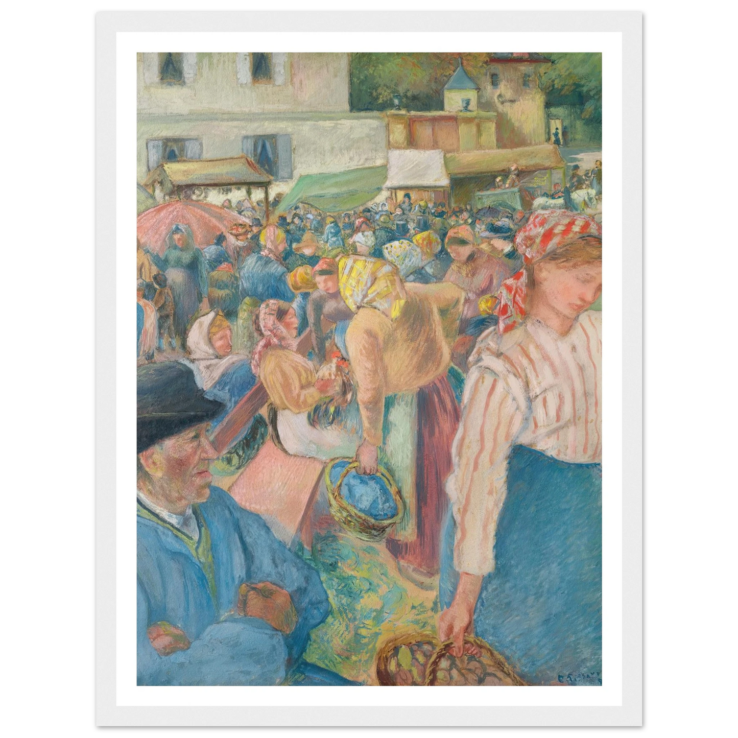 Marché à la volaille, Pontoise (1882) Art Print | Camille Pissarro-Quipham Collections