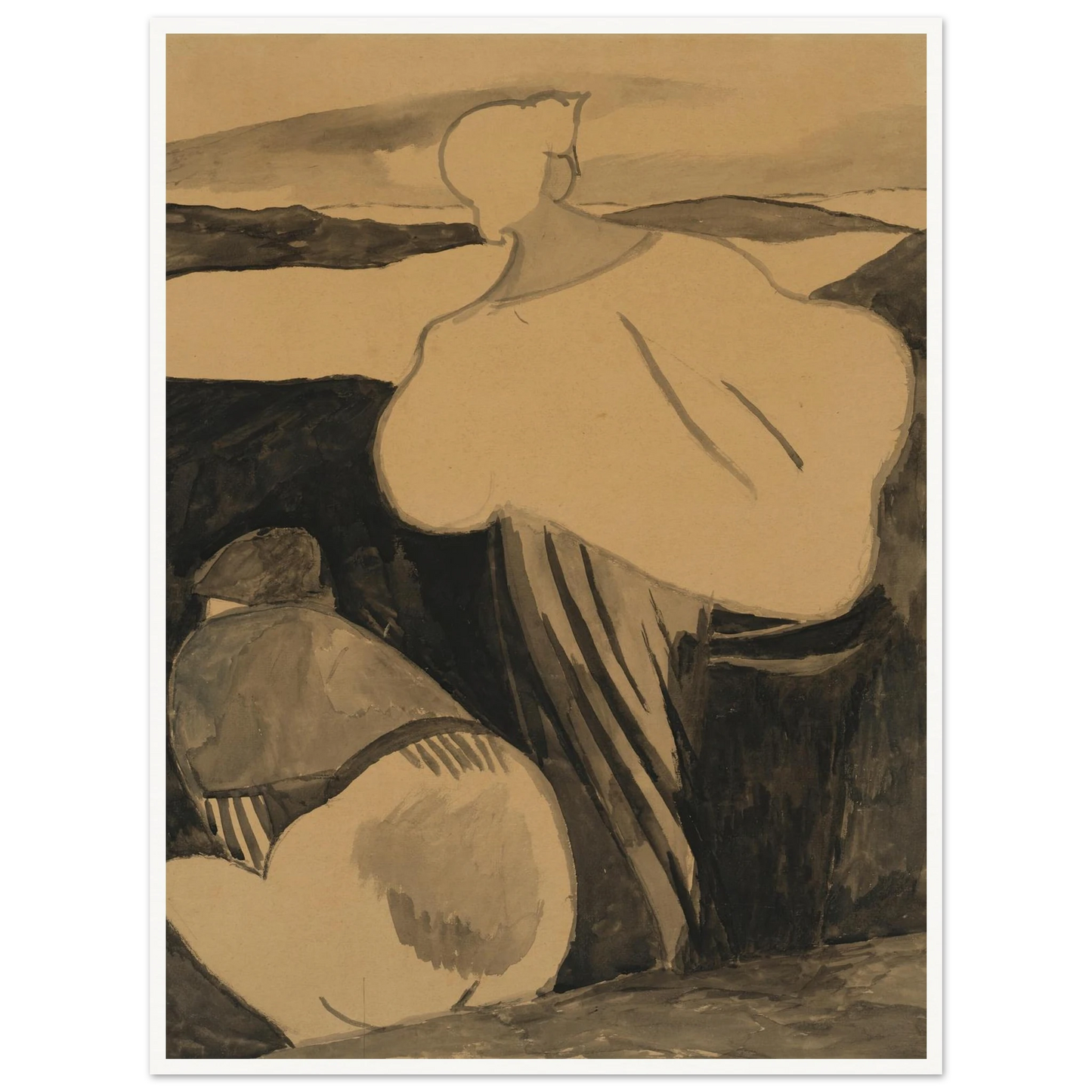 Femmes de pêcheur dans les dunes, vues de dos (1923) Art Print | Leon Spilliaert-Quipham Collections