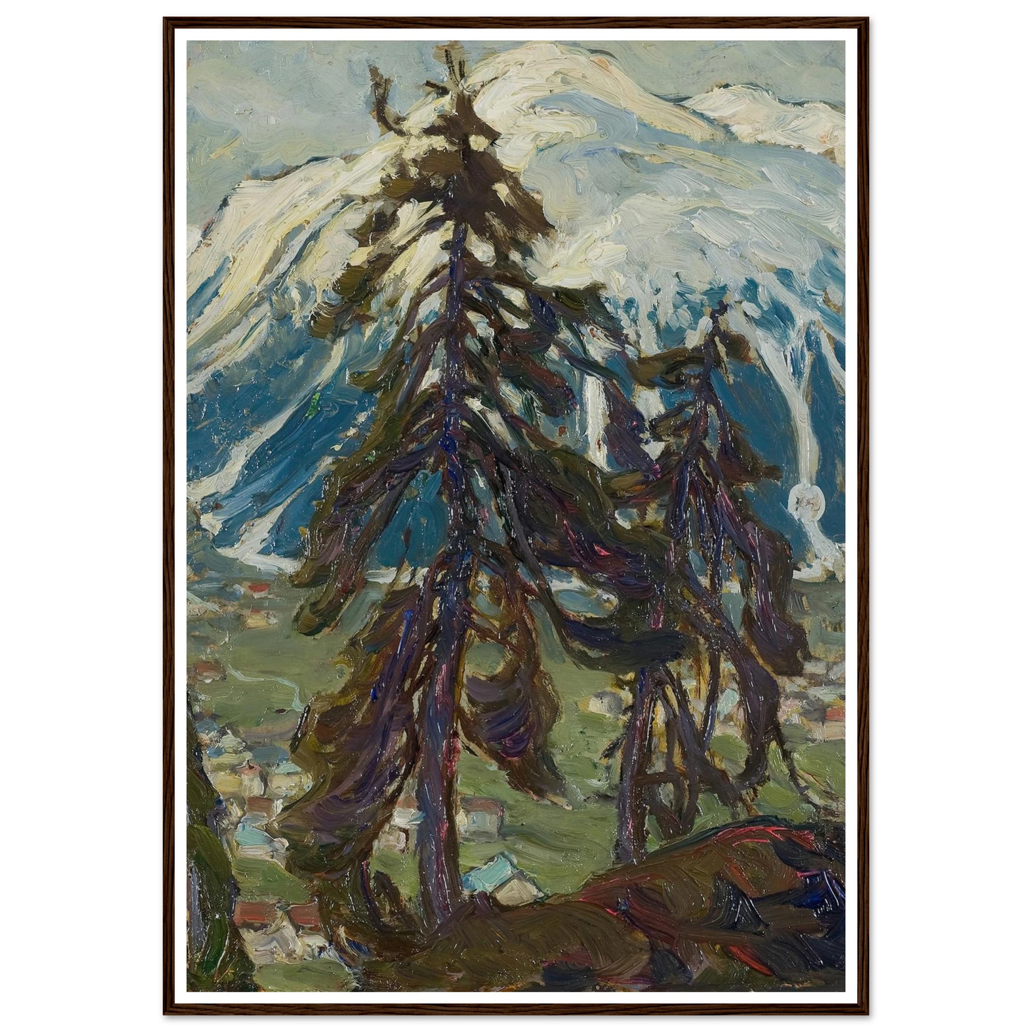 Fir Trees in front of the Mountains. Study from North Norway Art Print | Anna Boberg-Quipham Collections