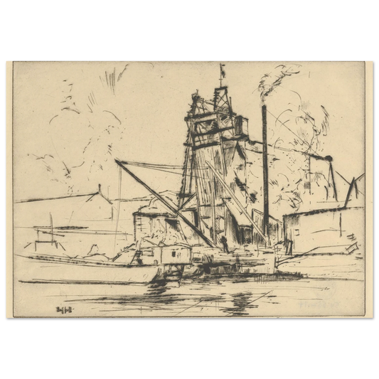 Bridgeport Docks (probably 1918) Art Print | Ernest Haskell-Quipham Collections
