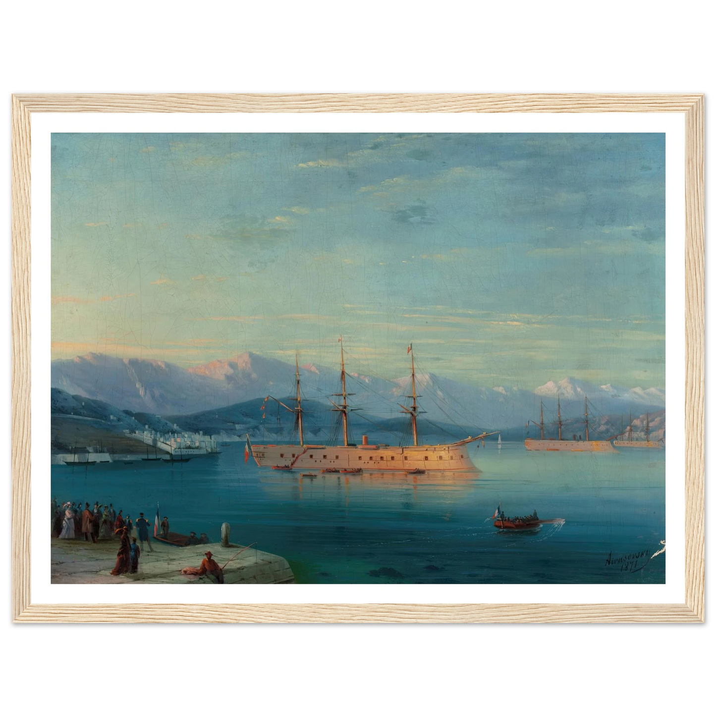 French Ships Departing the Black Sea (1871) Art Print | Ivan Konstantinovich Aivazovsky-Quipham Collections