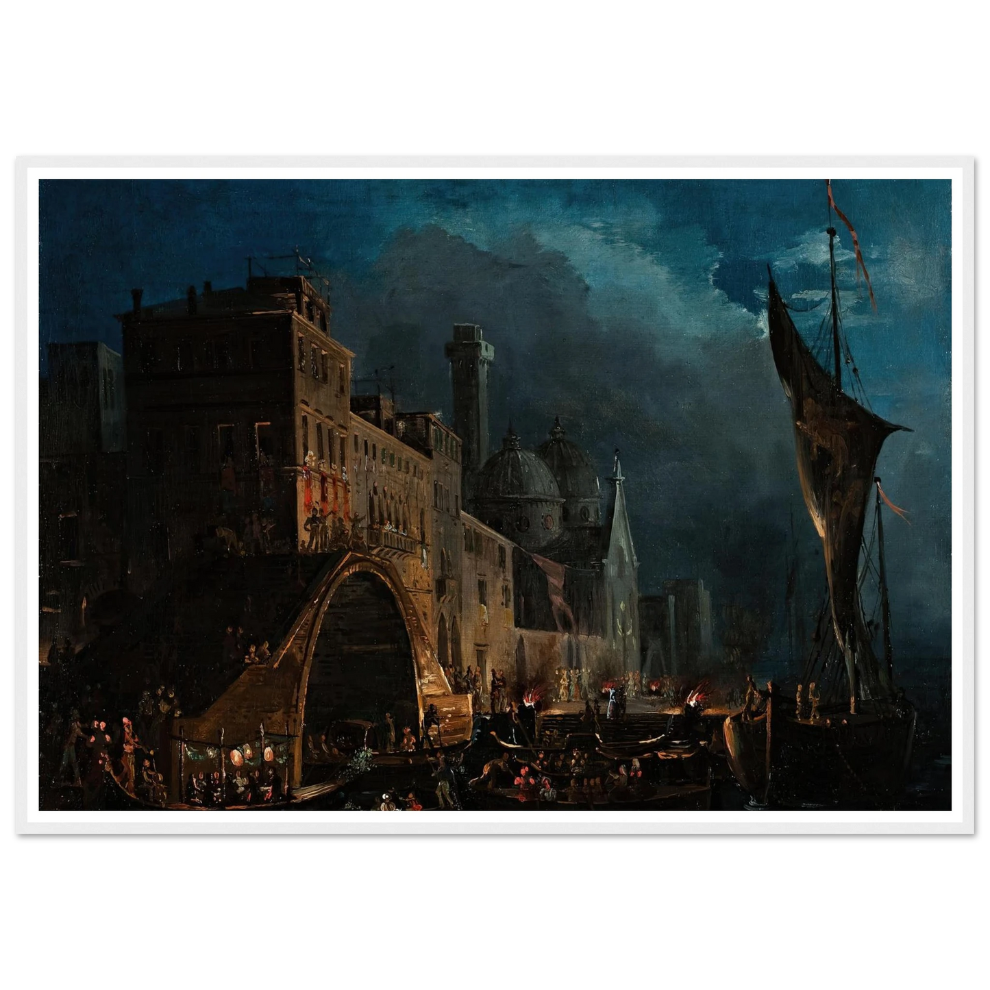 A Venetian Gala Night (1824-1838) Art Print | Ippolito Caffi-Quipham Collections