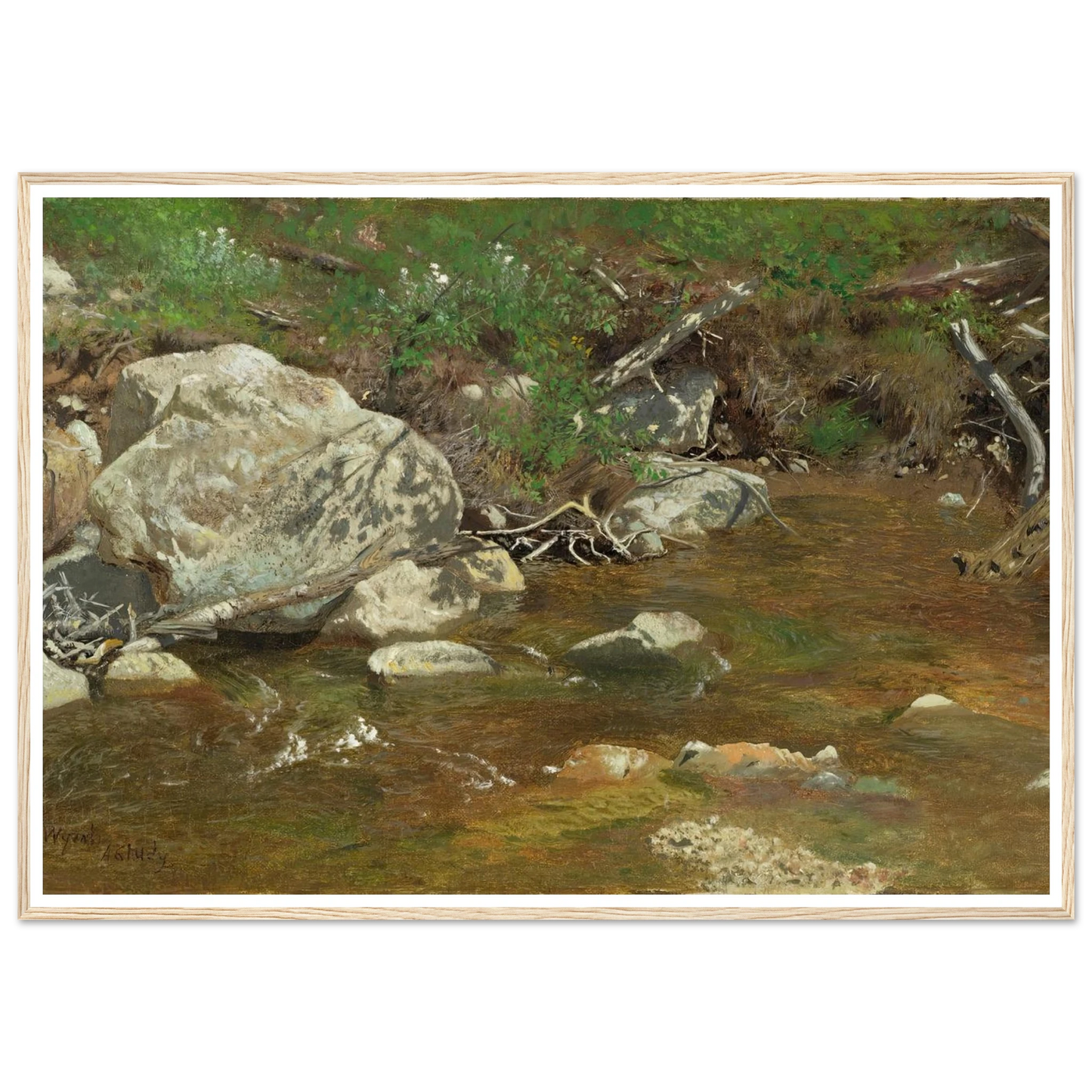 Mountain Brook; A Study (between ca. 1863 and 1869) Art Print | Alexander Helwig Wyant-Quipham Collections