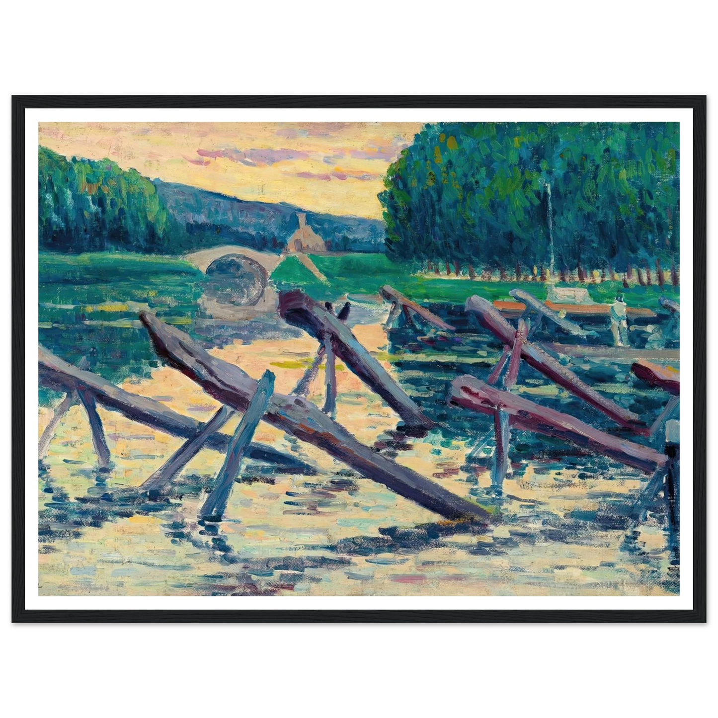 Les chevalets sur la Cure (circa 1908) Art Print | Maximilien Luce-Quipham Collections