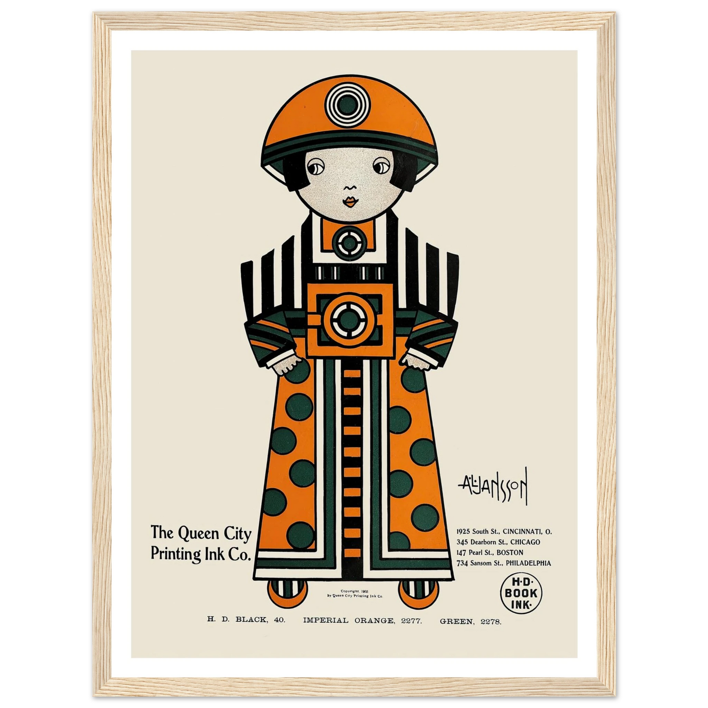 Queen City Ink, Ad. 02 (1890-1913) Art Print | Augustus Jansson-Quipham Collections