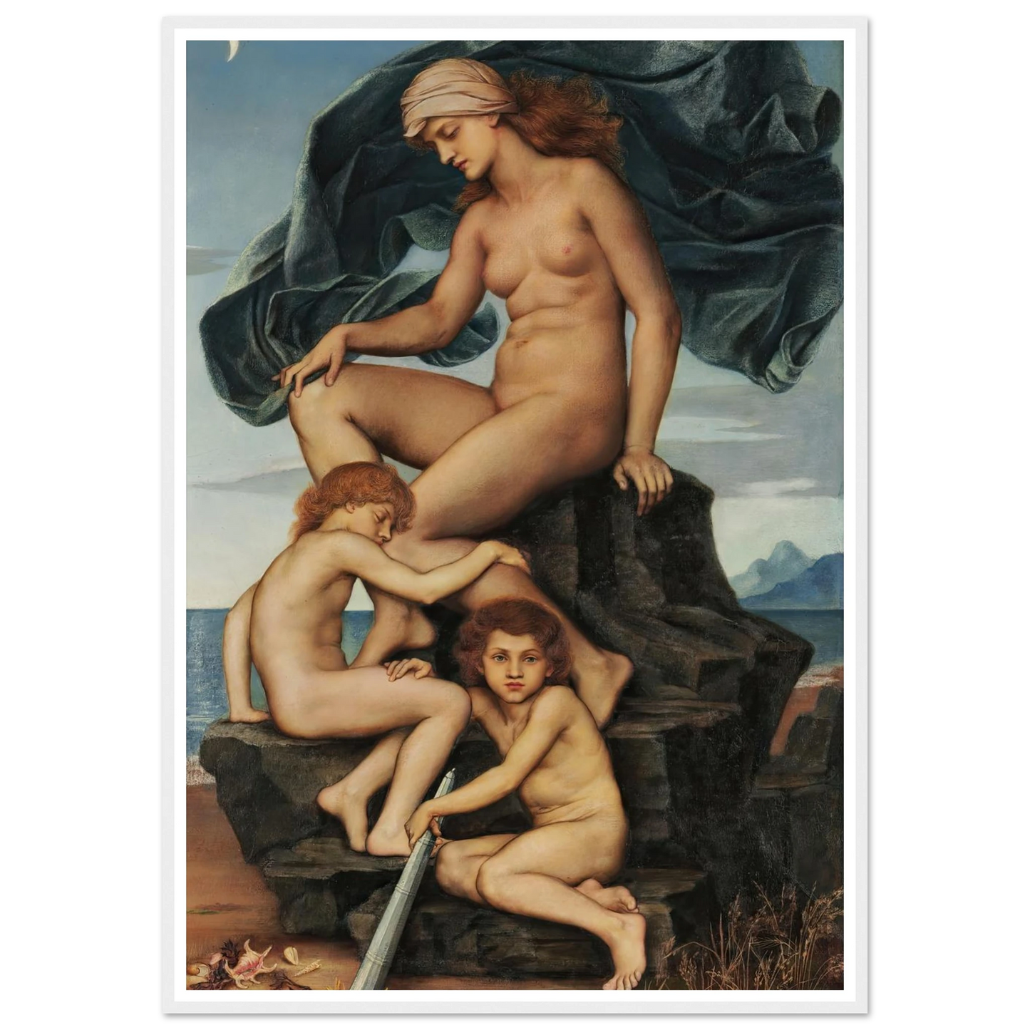 Sleep and Death, the Children of the Night (1883) Art Print | Evelyn de Morgan-Quipham Collections