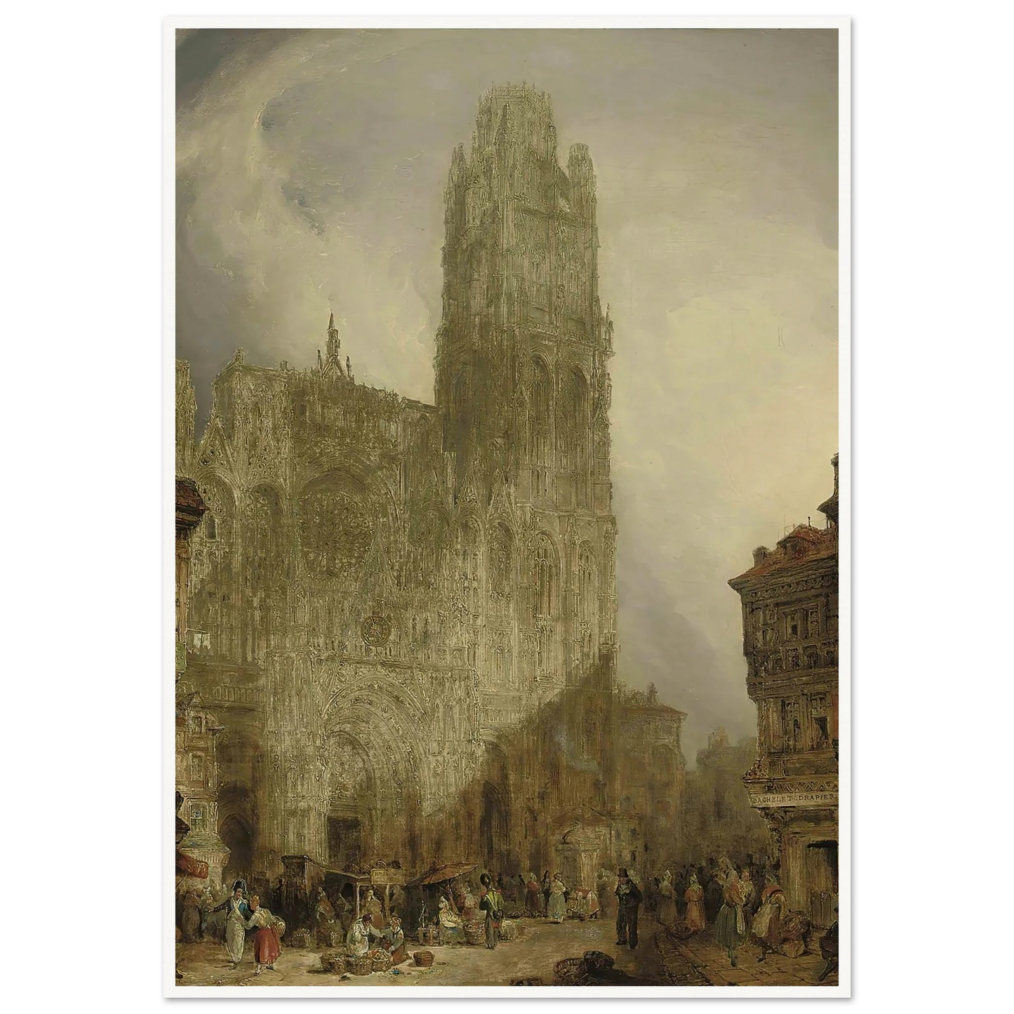West front of Notre Dame Cathedral, Rouen (1825) Art Print | David Roberts-Quipham Collections