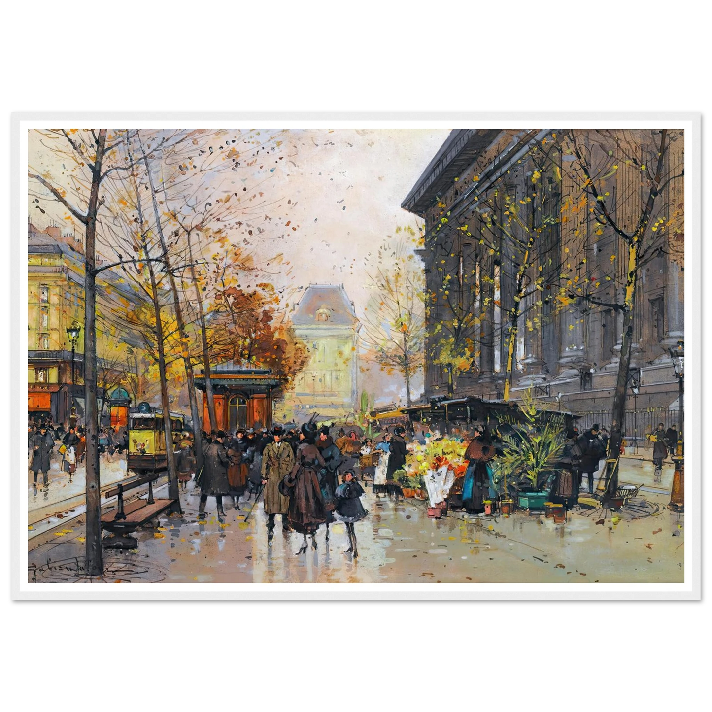 Le Marché Aux Fleurs, La Madeleine Art Print | Eugene Galien Laloue-Quipham Collections