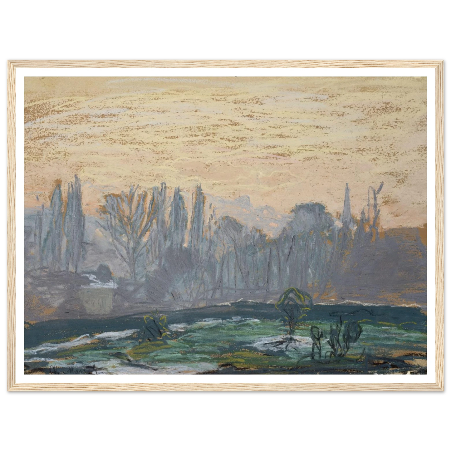 Winter Landscape with Evening Sky (ca. 1870 – 1880) Art Print | Claude Monet-Quipham Collections