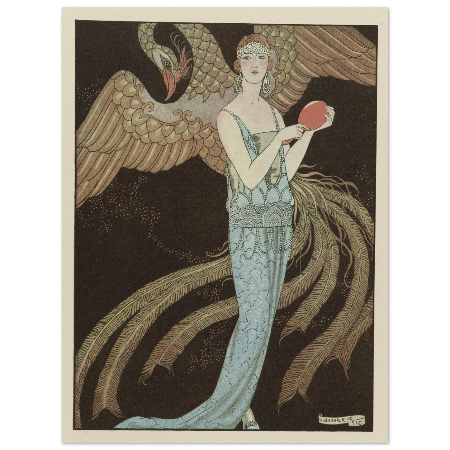 Sortilèges ; Robe du soir, de Beer (1922) Art Print | George Barbier-Quipham Collections