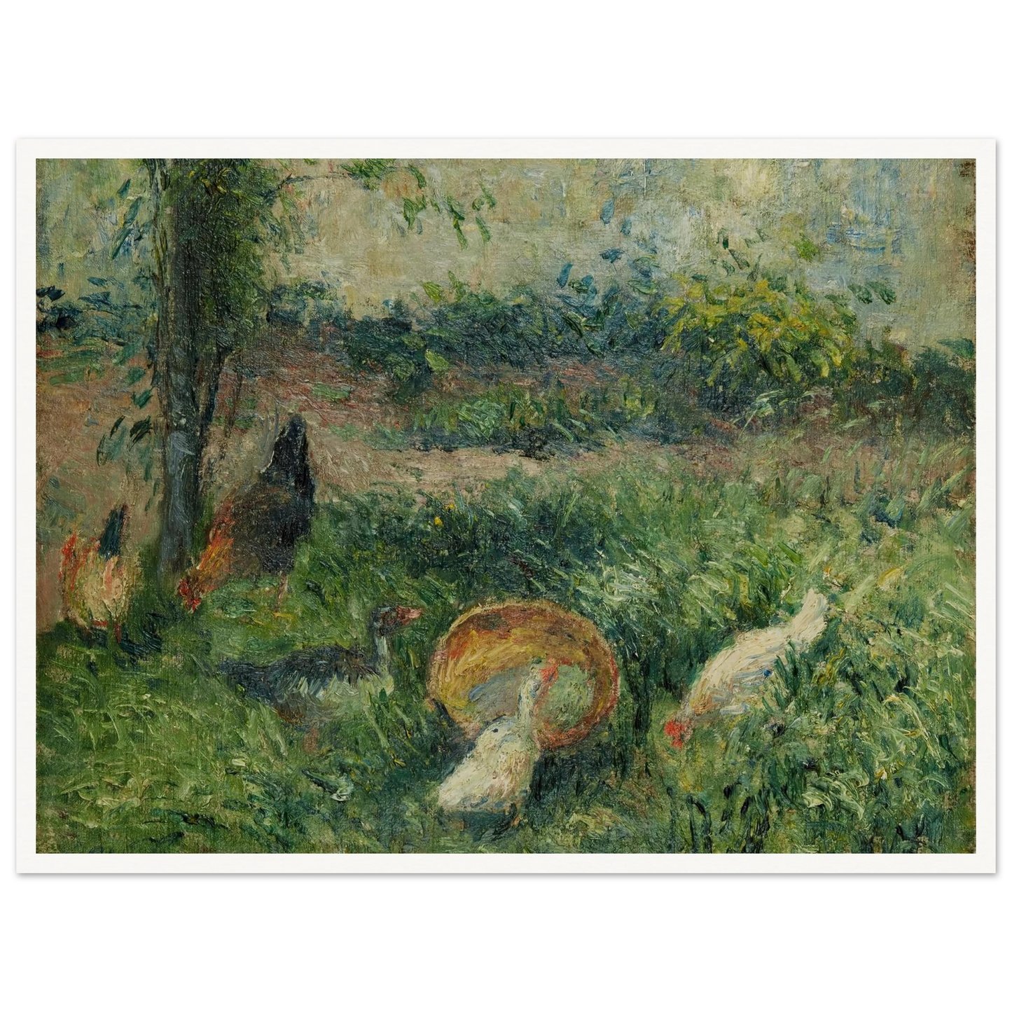 Basse-cour avec poules et canards (1876) Art Print | Camille Pissarro-Quipham Collections