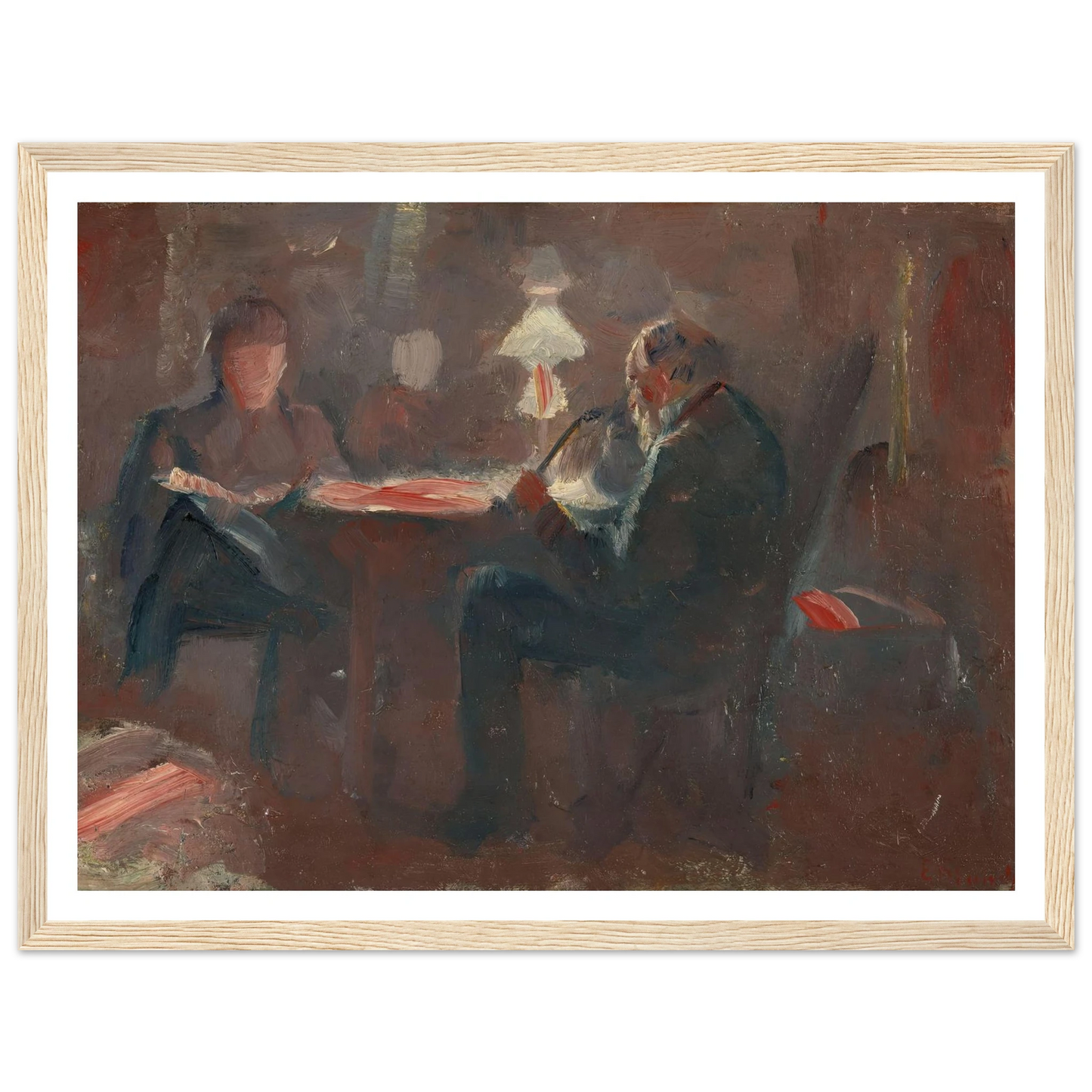 Around the Paraffin Lamp (1883) Art Print | Edvard Munch-Quipham Collections