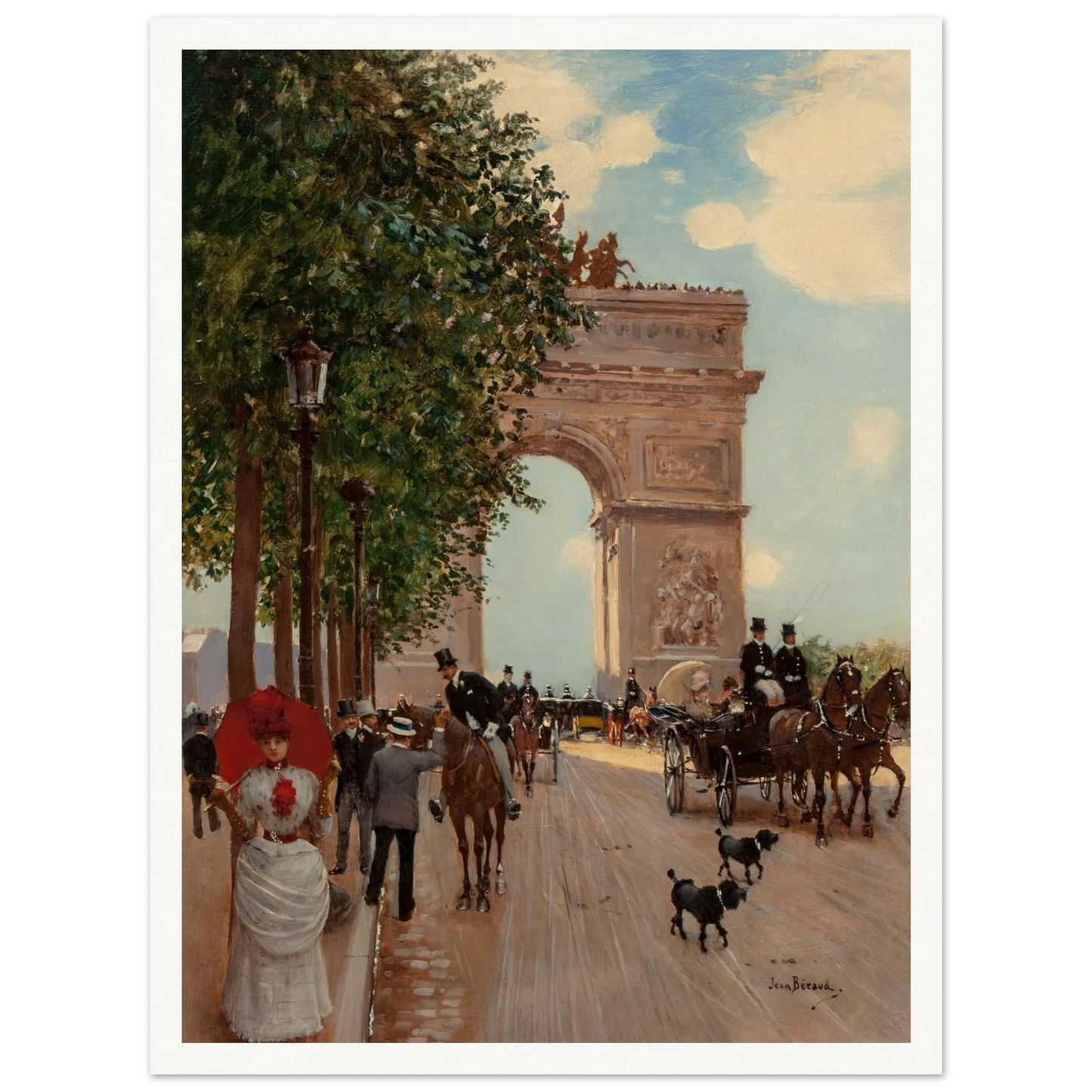 L’Arc de Triomphe, Champs-Elysées (circa 1882-85) Art Print | Jean Beraud-Quipham Collections