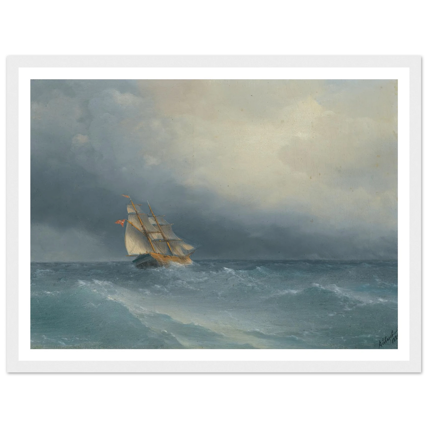 The Lifting Storm (1880) Art Print | Ivan Konstantinovich Aivazovsky-Quipham Collections