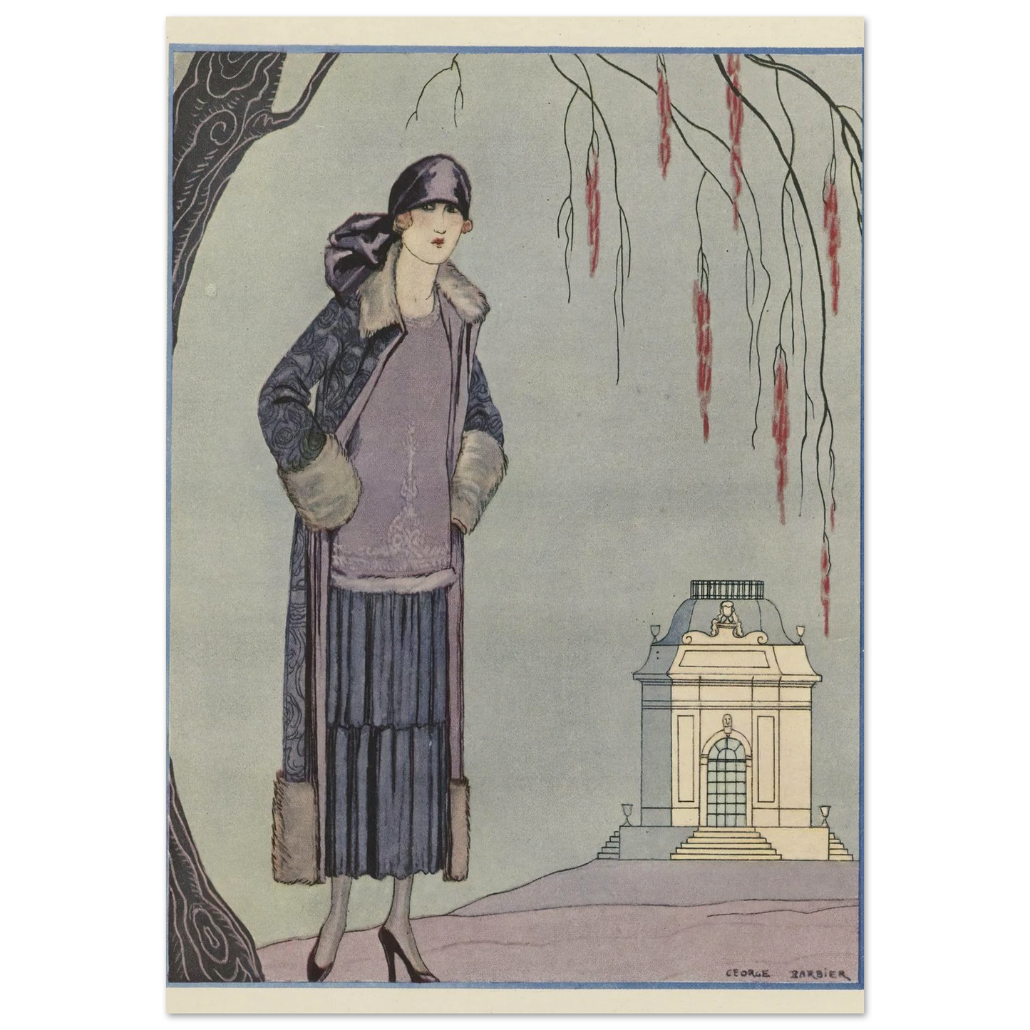 Le Belvédère ; Robe-Manteau, de Worth (1924) Art Print | George Barbier-Quipham Collections