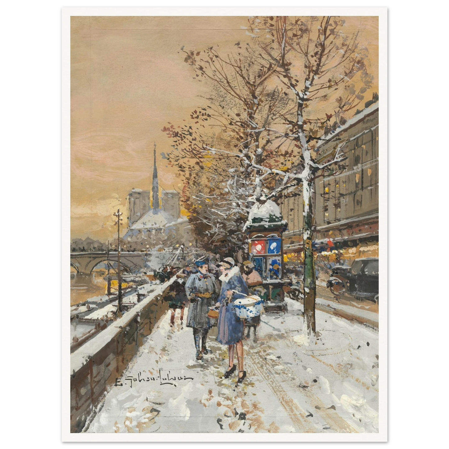 An assignation along the Seine Art Print | Eugene Galien Laloue-Quipham Collections
