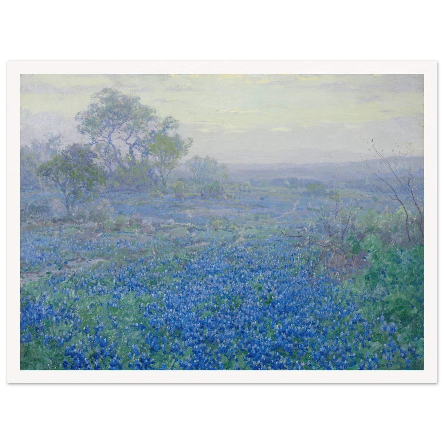 A Cloudy Day, Bluebonnets near San Antonio, Texas (1918) Art Print | Julian Onderdonk-Quipham Collections