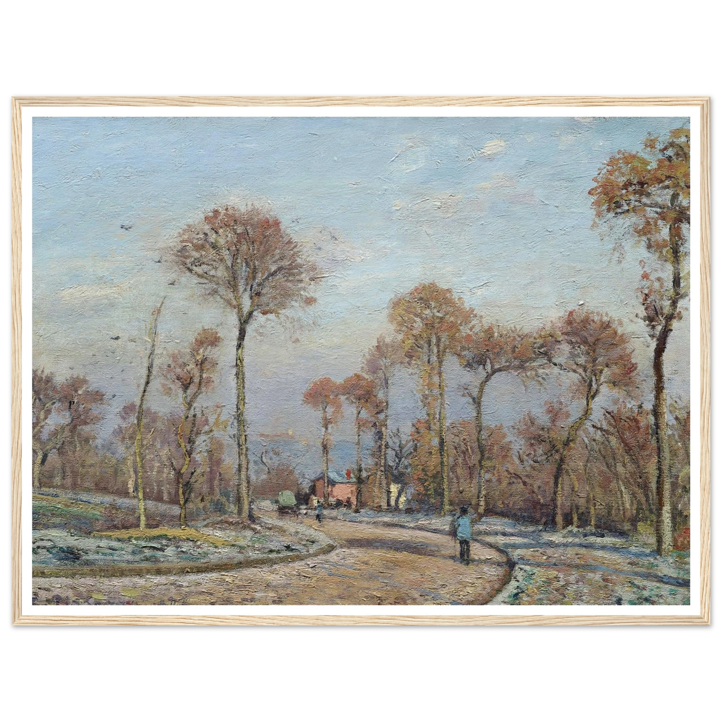 The Road to Versailles, Louveciennes,Morning Frost (1871) Art Print | Camille Pissarro-Quipham Collections