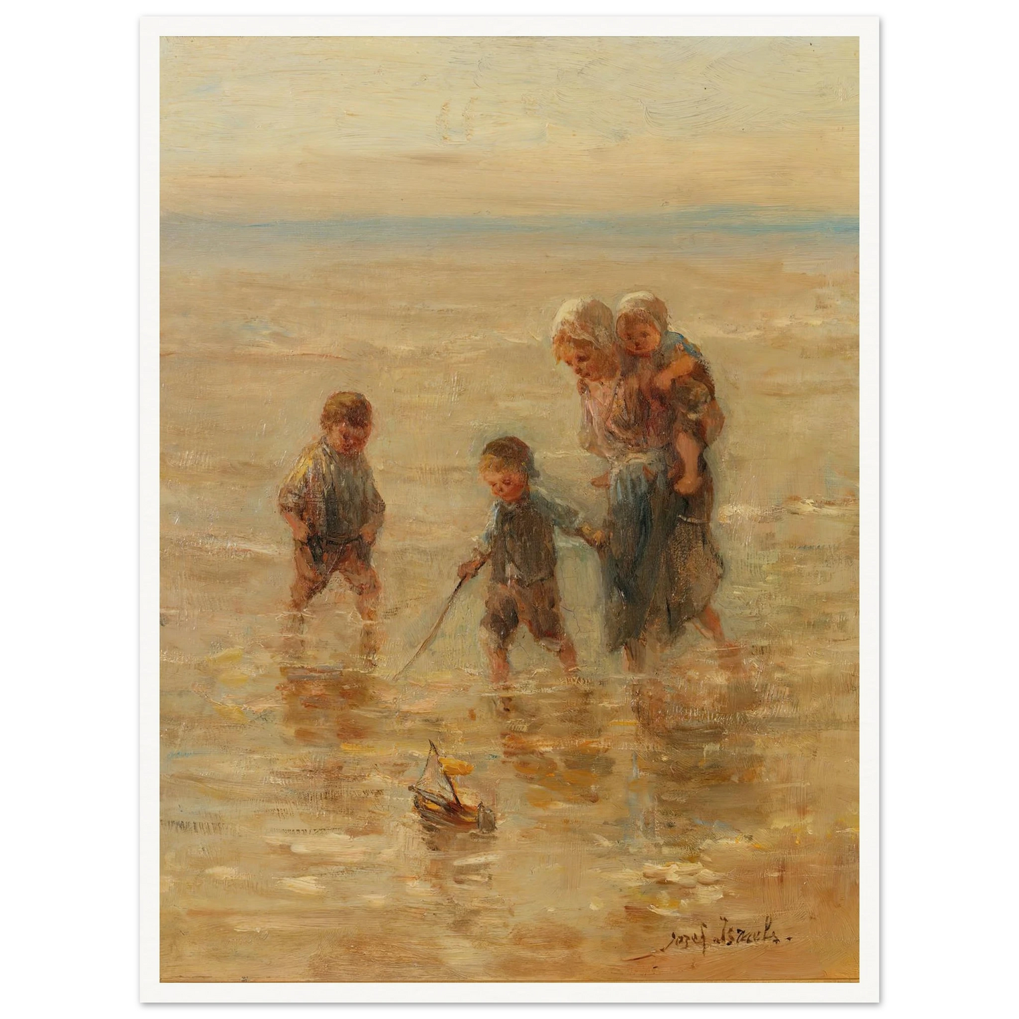 Children playing in the surf Art Print | Jozef Israels-Quipham Collections