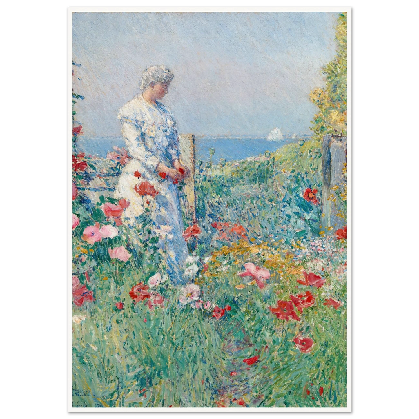 In the Garden (Celia Thaxter in Her Garden) (1892) Art Print | Childe Hassam-Quipham Collections
