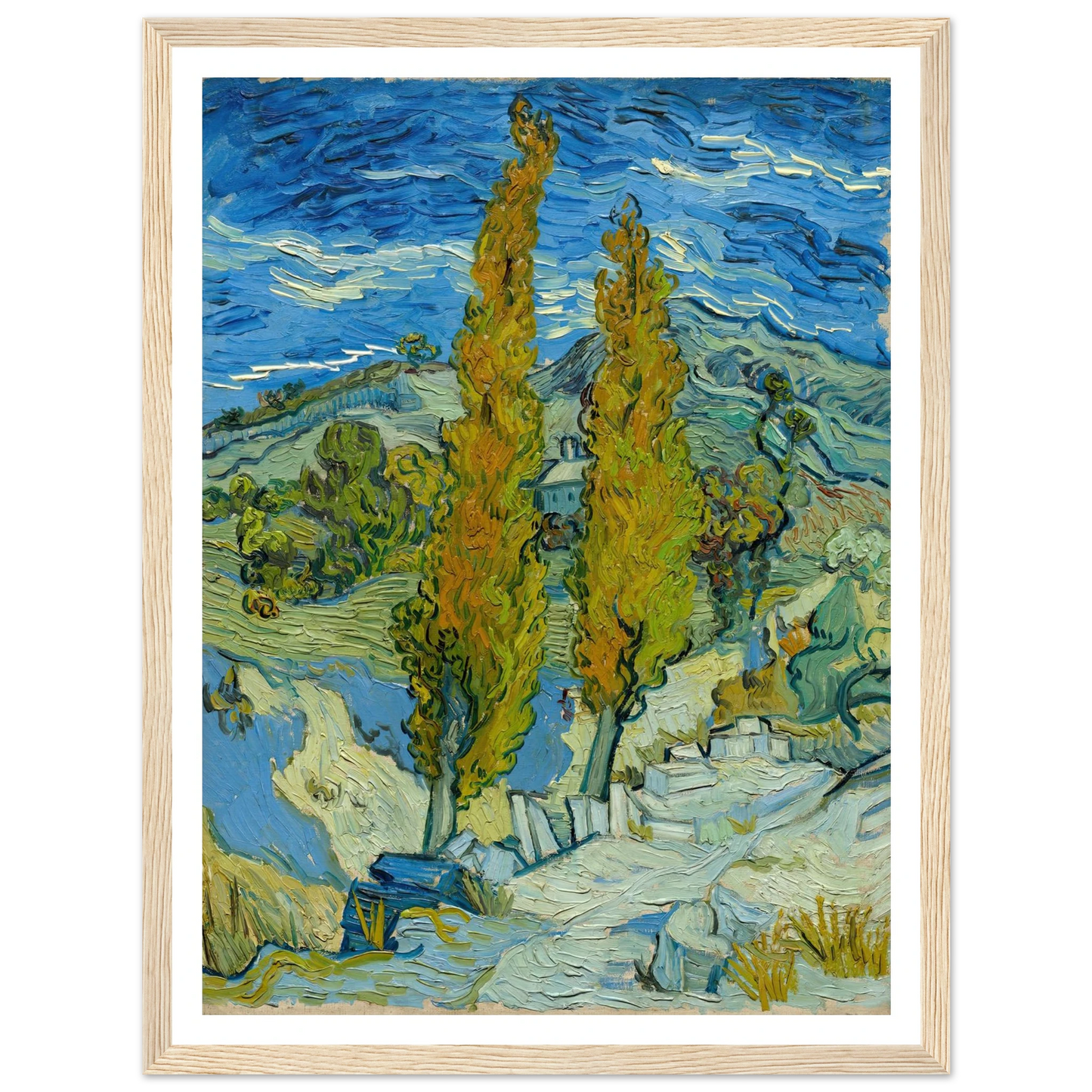 Two Poplars in the Alpilles near Saint-Rémy (1889) Art Print | Vincent van Gogh-Quipham Collections