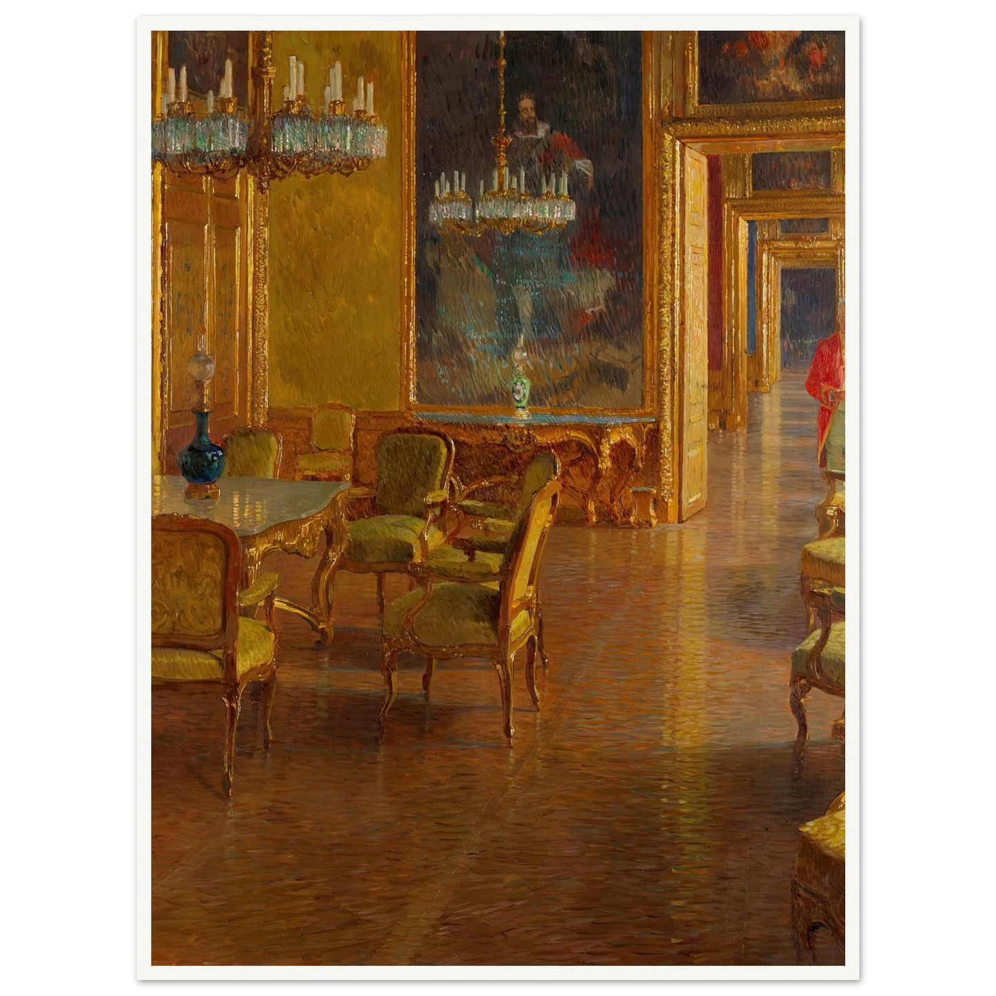 Interieur im Winterpalais des Prinzen Eugen von Savoyen in der Himmelpfortgasse (1907-1908) Art Print | Carl Moll-Quipham Collections
