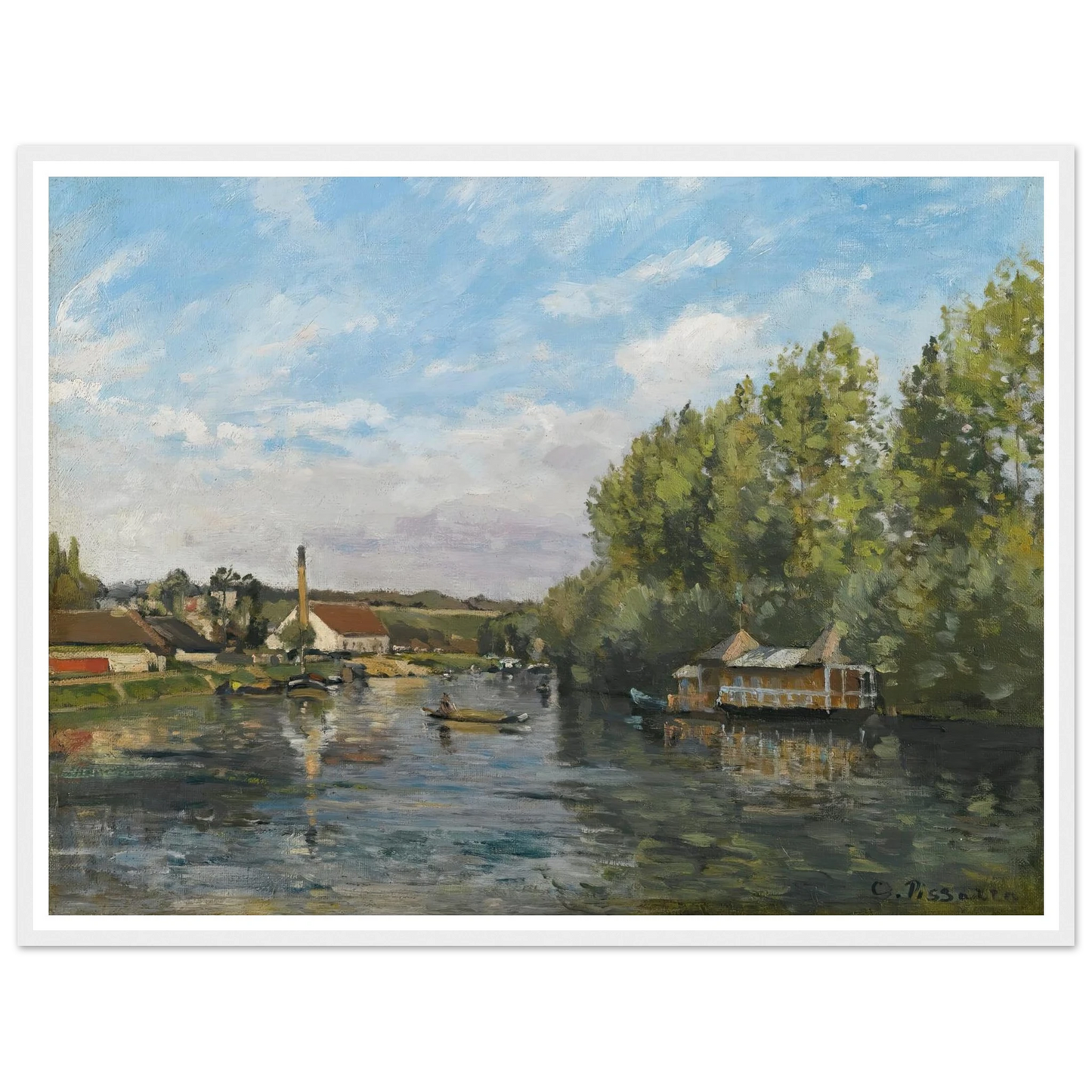 La Seine À Port-Marly (circa 1872) Art Print | Camille Pissarro-Quipham Collections