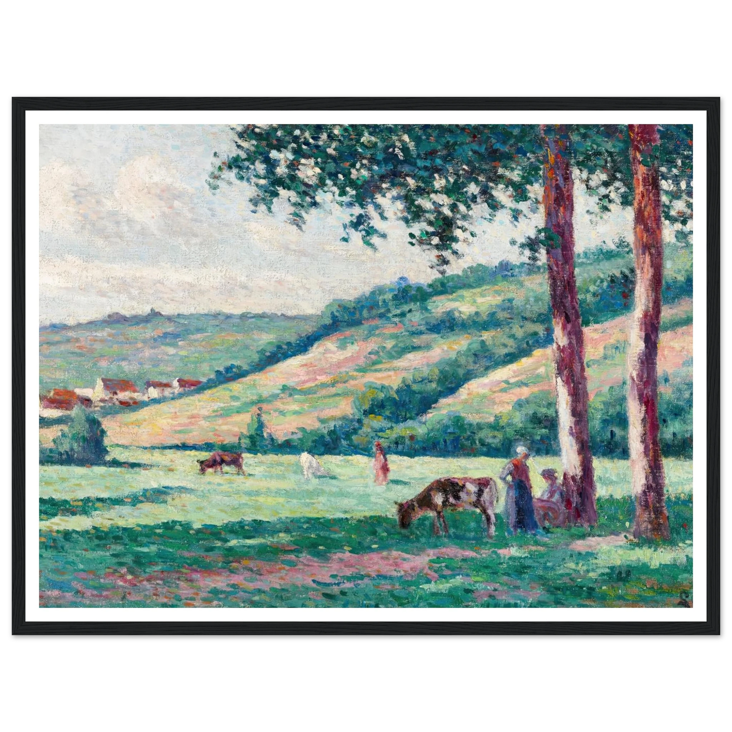 Paysage aux bergères et vachers (circa 1900) Art Print | Maximilien Luce-Quipham Collections