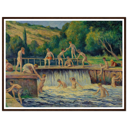 La baignade à Bessy-sur-Cure (circa 1908) Art Print | Maximilien Luce-Quipham Collections