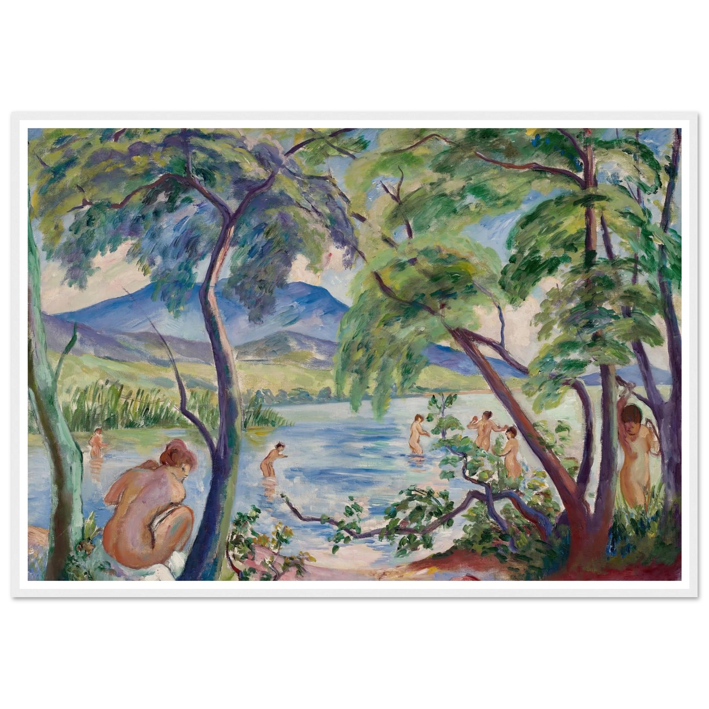 Paysage aux baigneuses, Colombier (1917) Art Print | Henri Manguin-Quipham Collections