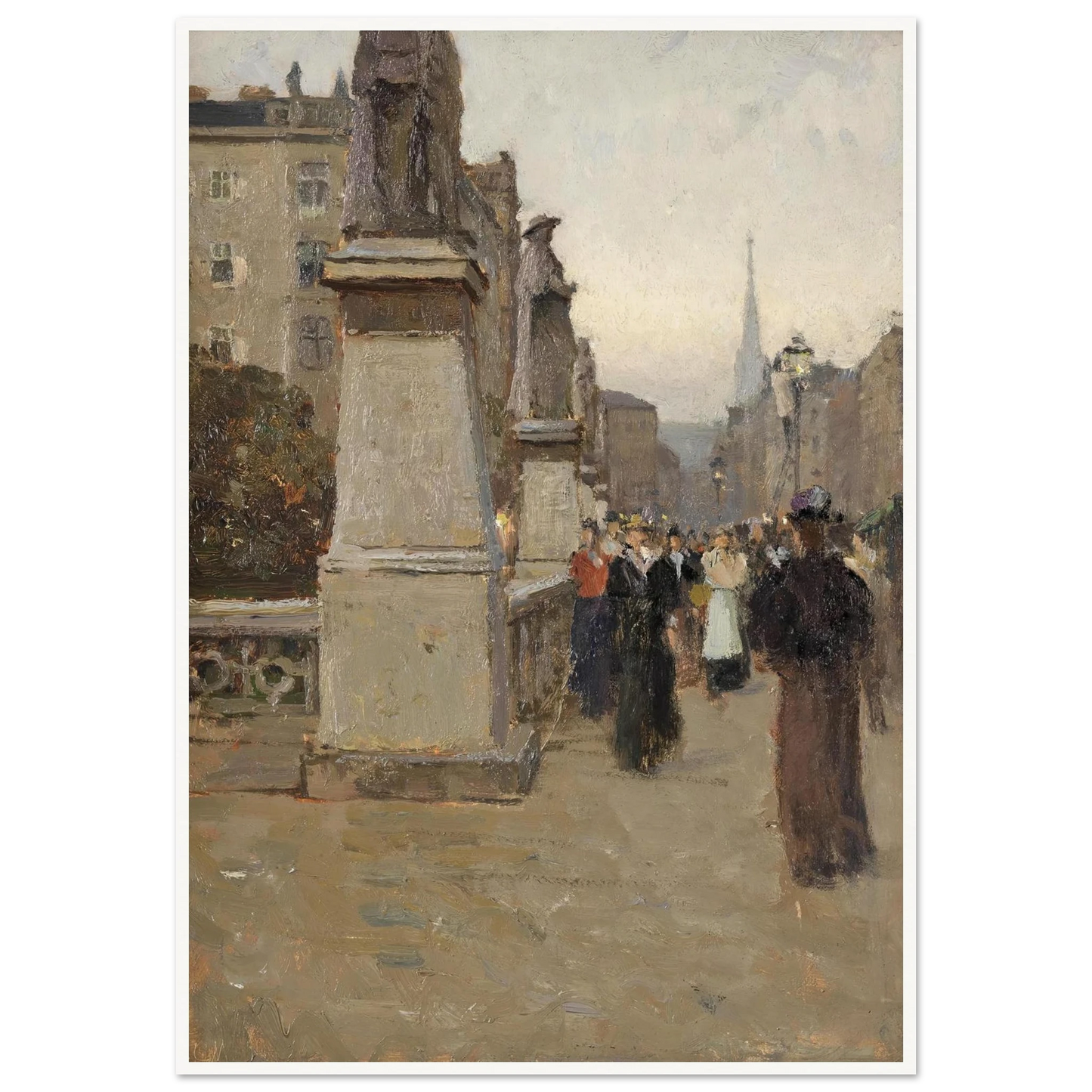 Blick vom rechten Brückenkopf der Elisabethbrücke gegen die Kärntnerstrasse (1895) Art Print | Carl Moll-Quipham Collections