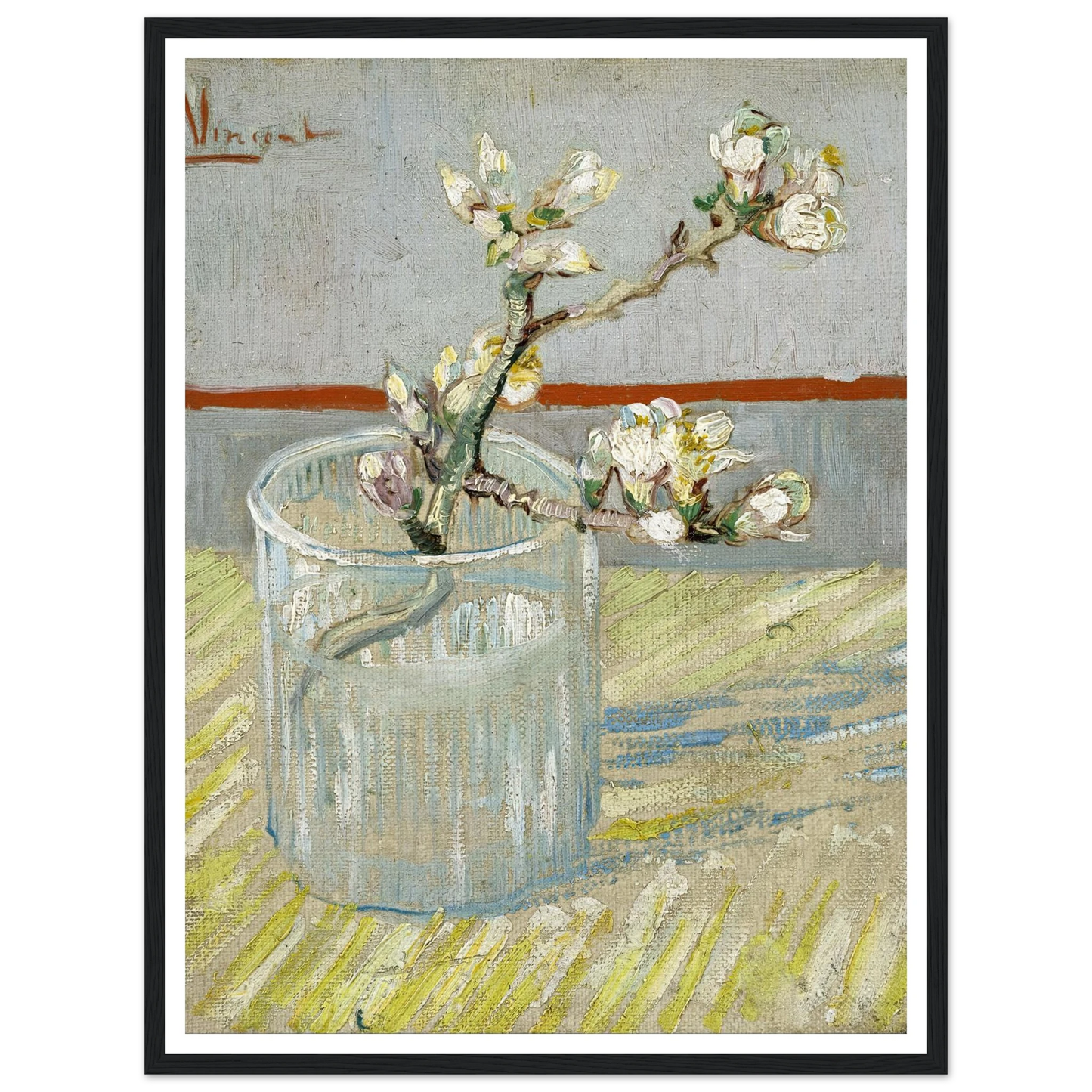 Sprig of flowering almond in a glass (1888) Art Print | Vincent van Gogh-Quipham Collections