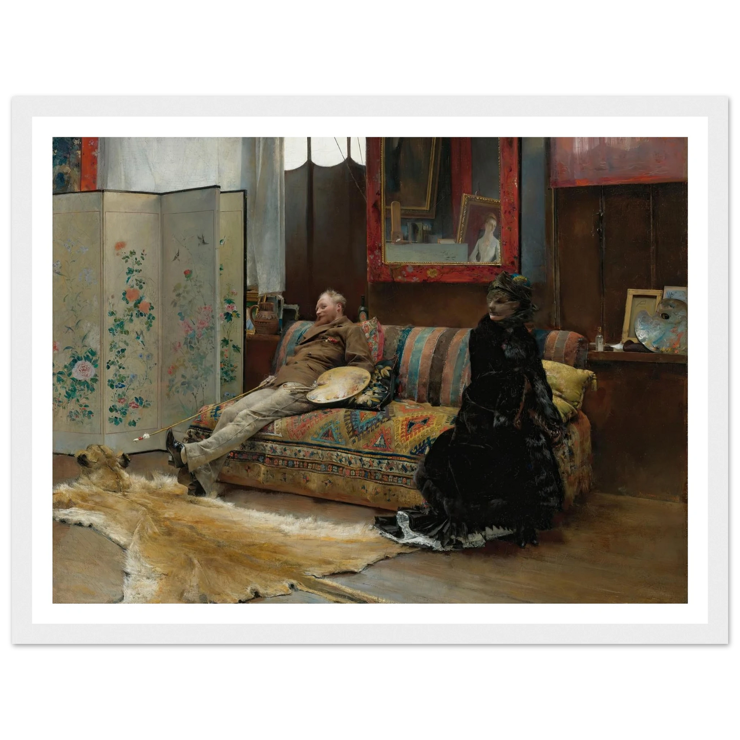 Bouderie (Gustave Courtois In His Studio) (1880) Art Print | Pascal Adolphe Jean Dagnan Bouveret-Quipham Collections