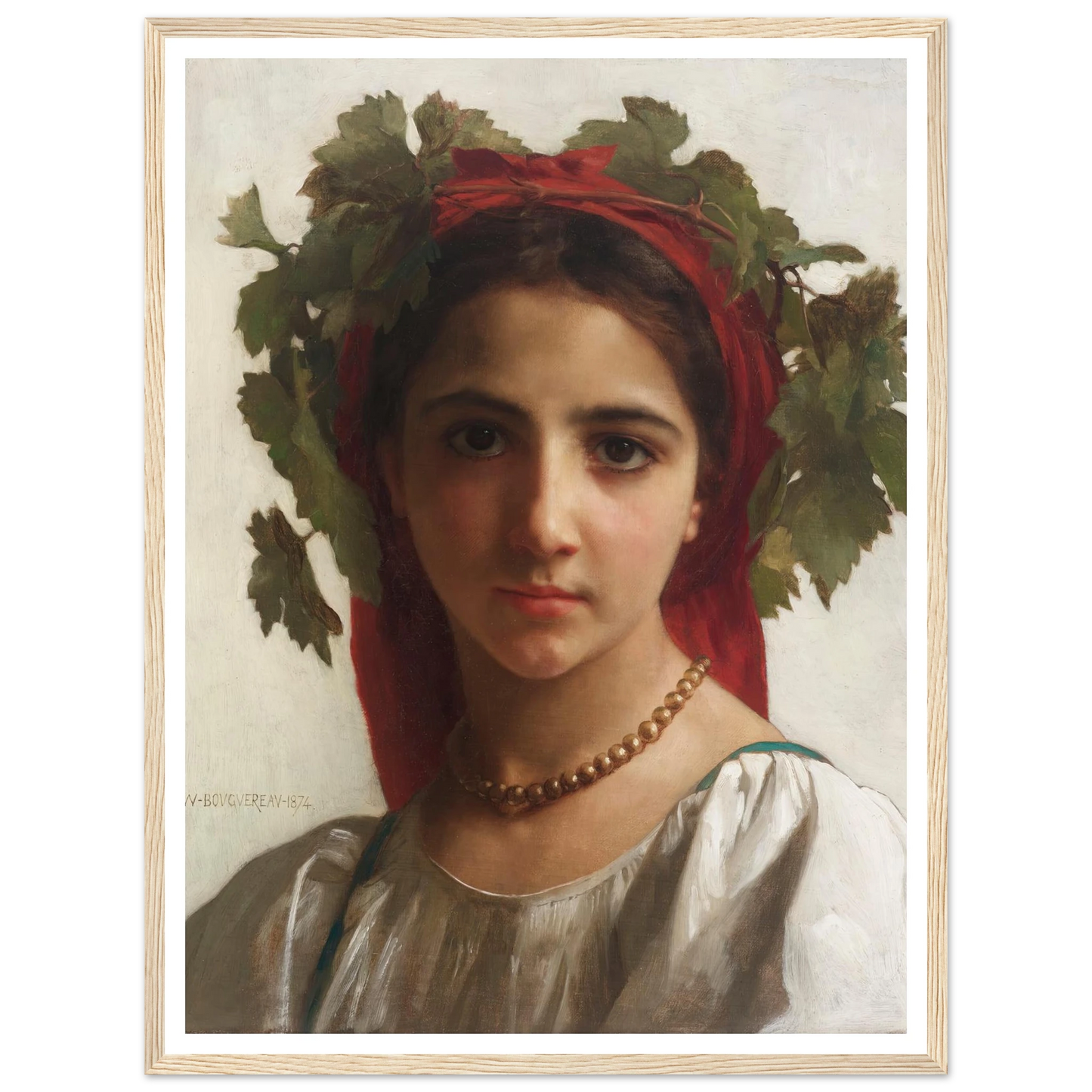 Jeune fille couronnée de pampres (1874) Art Print | William Bouguereau-Quipham Collections