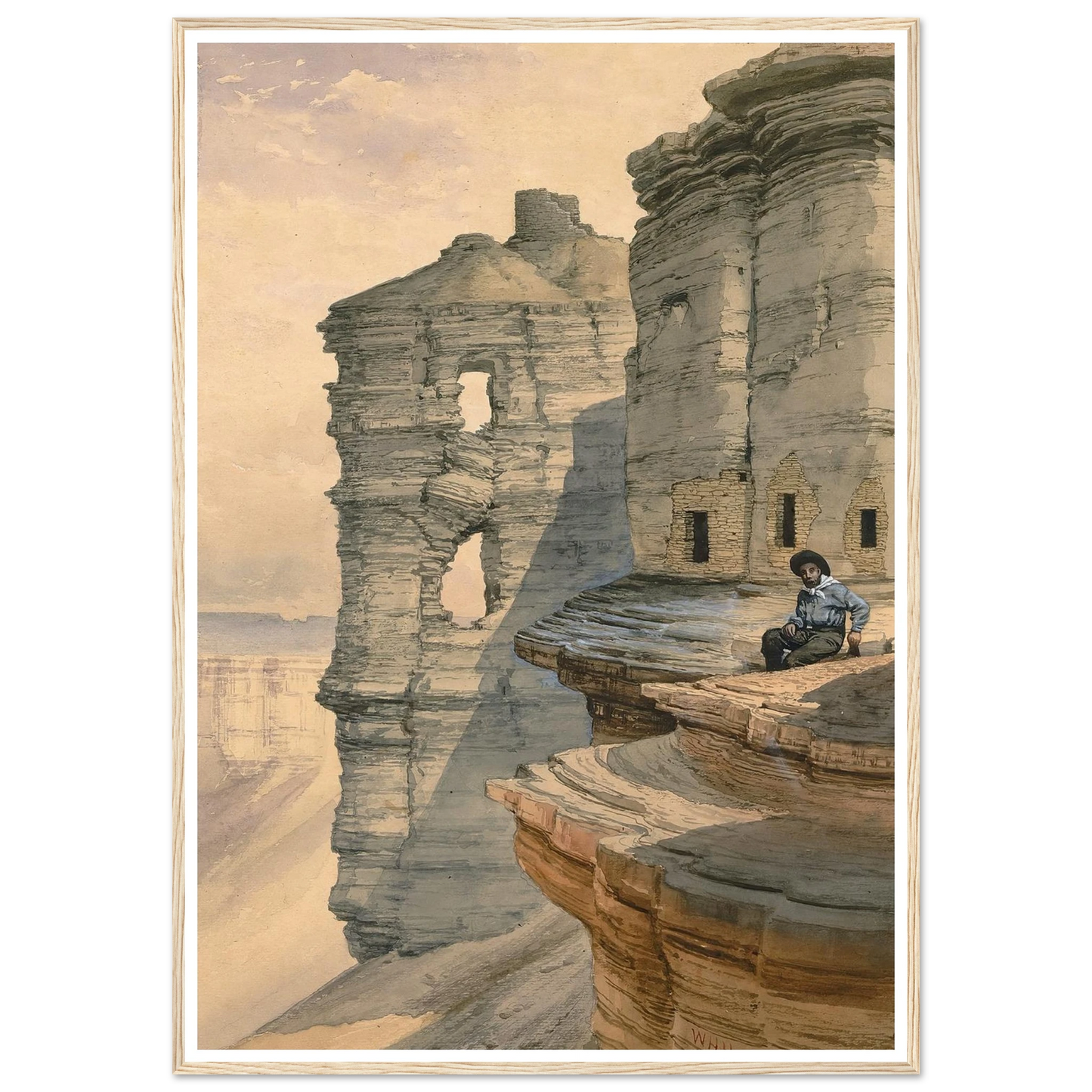 Cliff Houses On The Rio Mancos, Colorado (1878) Art Print | William Henry Holmes-Quipham Collections