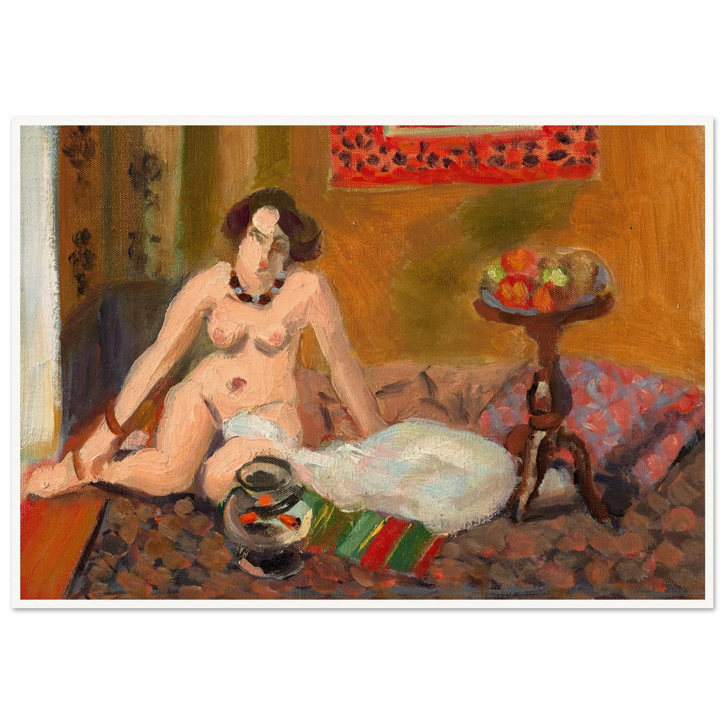 Nu accroupi près d’un aquarium (Nu aux poissons rouges) (1921-1922) Art Print | Henri Matisse-Quipham Collections